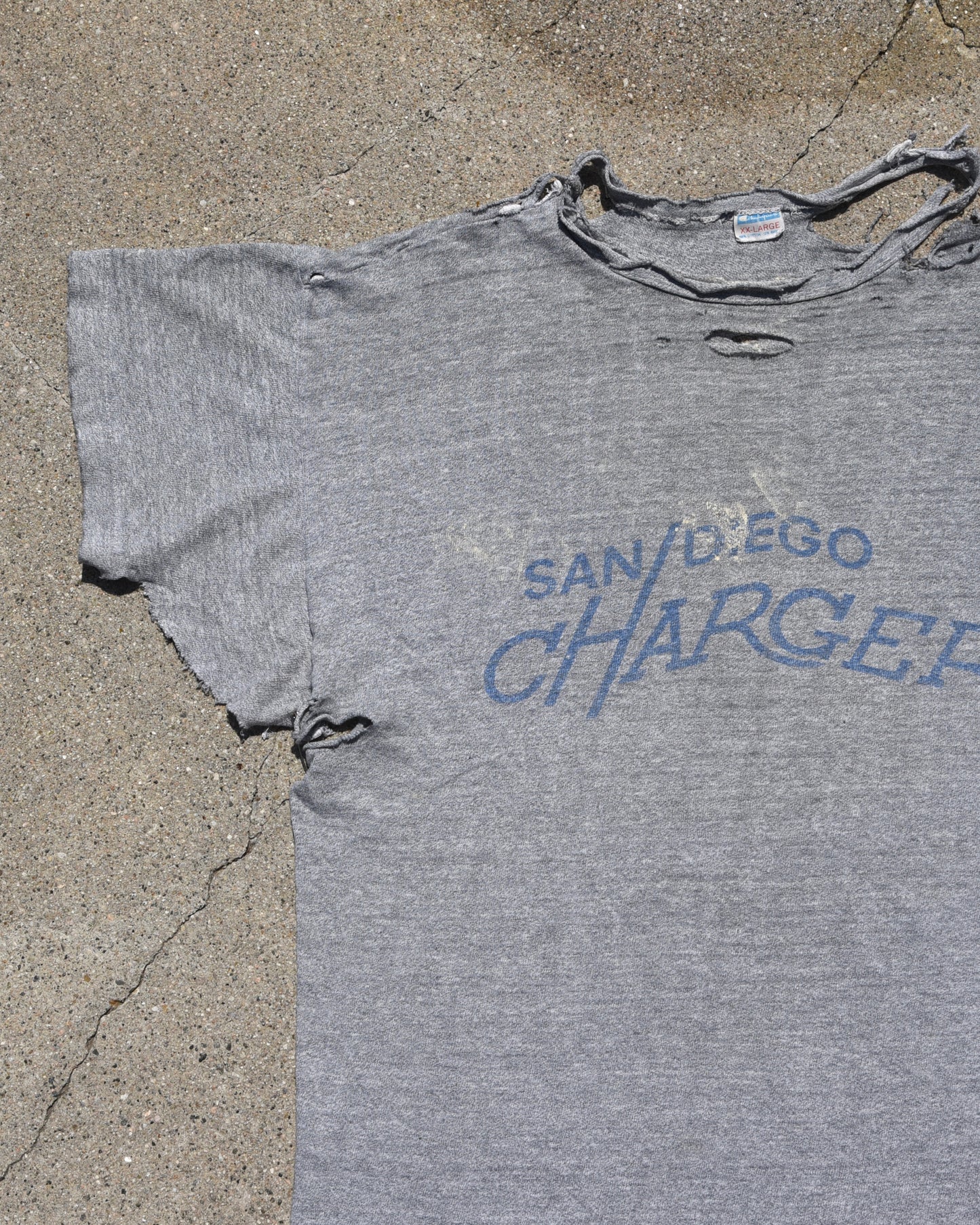 1970s Thrashed San Diego Chargers Tshirt