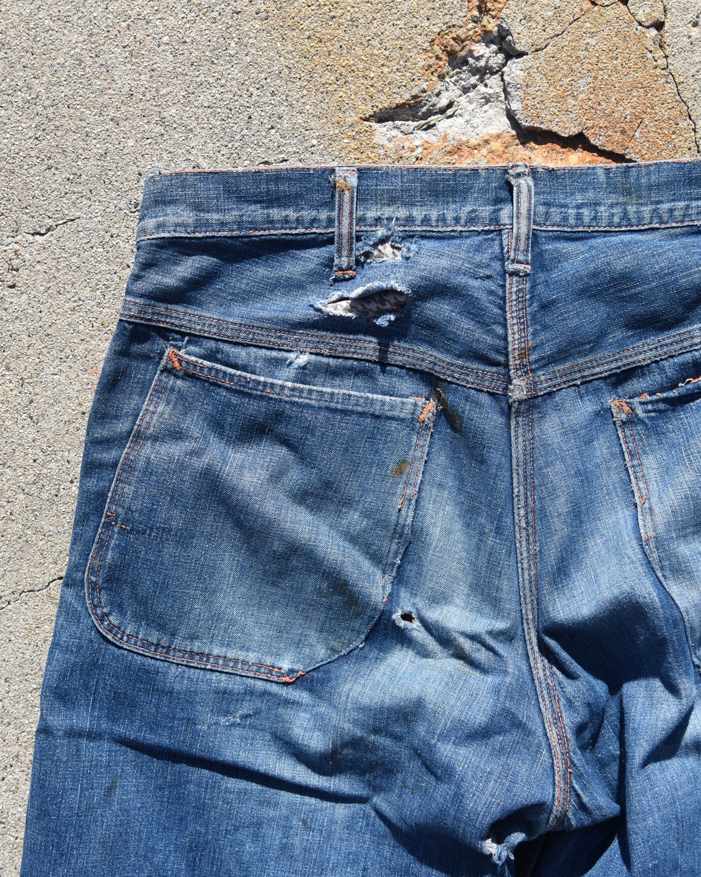 1950s Repaired Flannel Lined Carpenter Denim Jeans