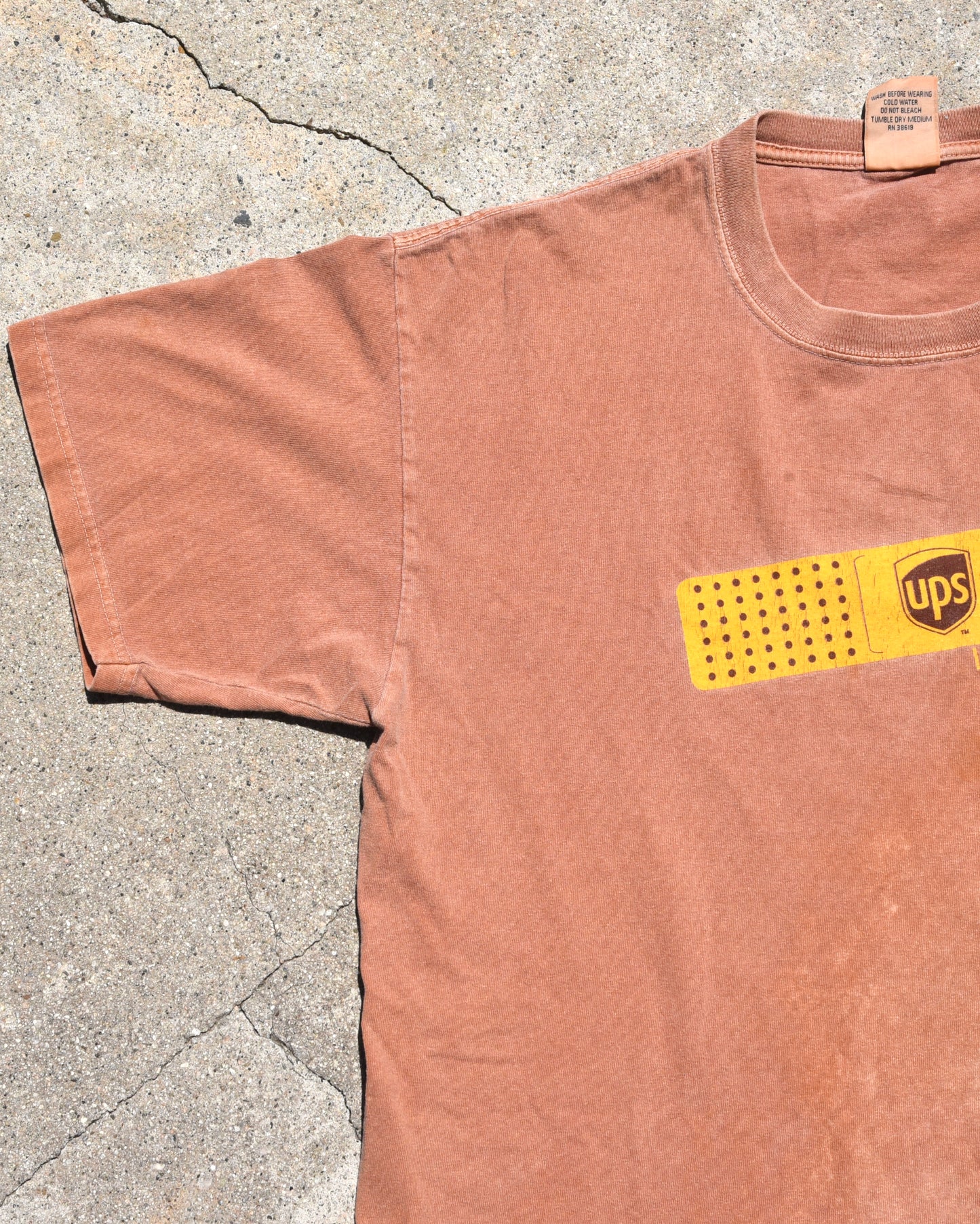 Y2K Thrashed UPS I Bleed Brown Tshirt