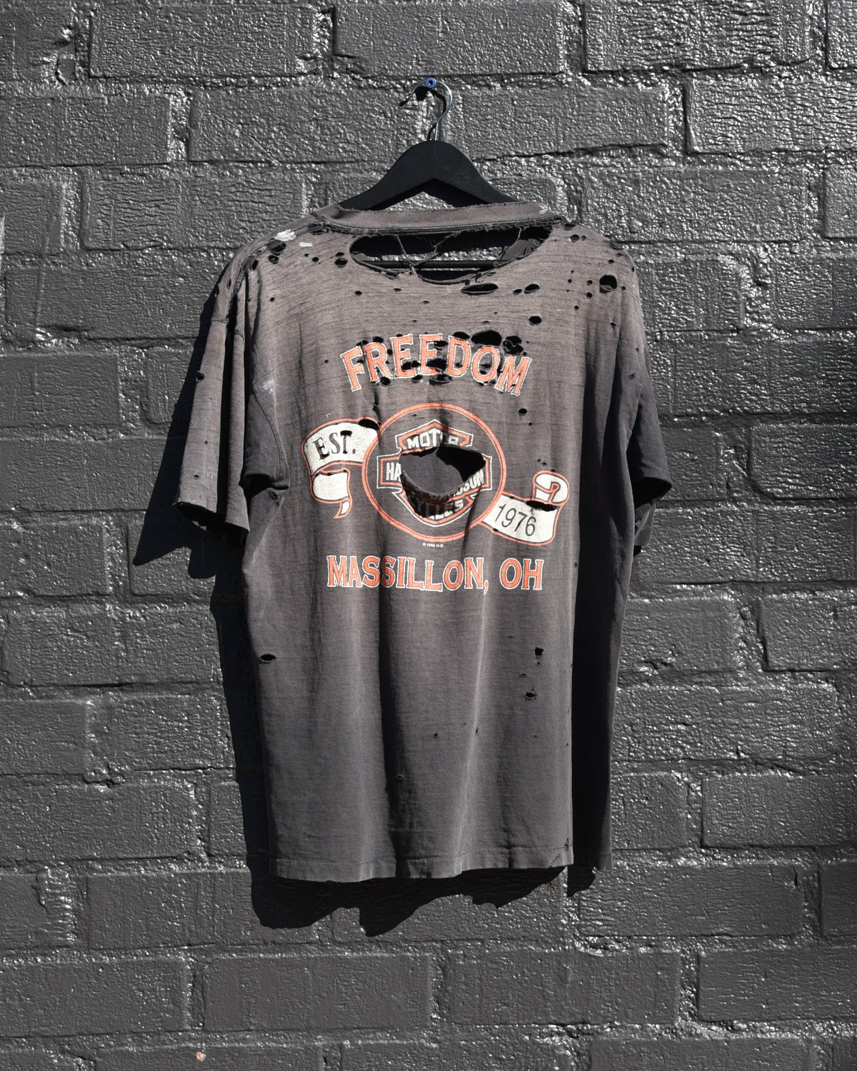 1990s Thrashed and Faded Harley Davidson Freedom Tshirt