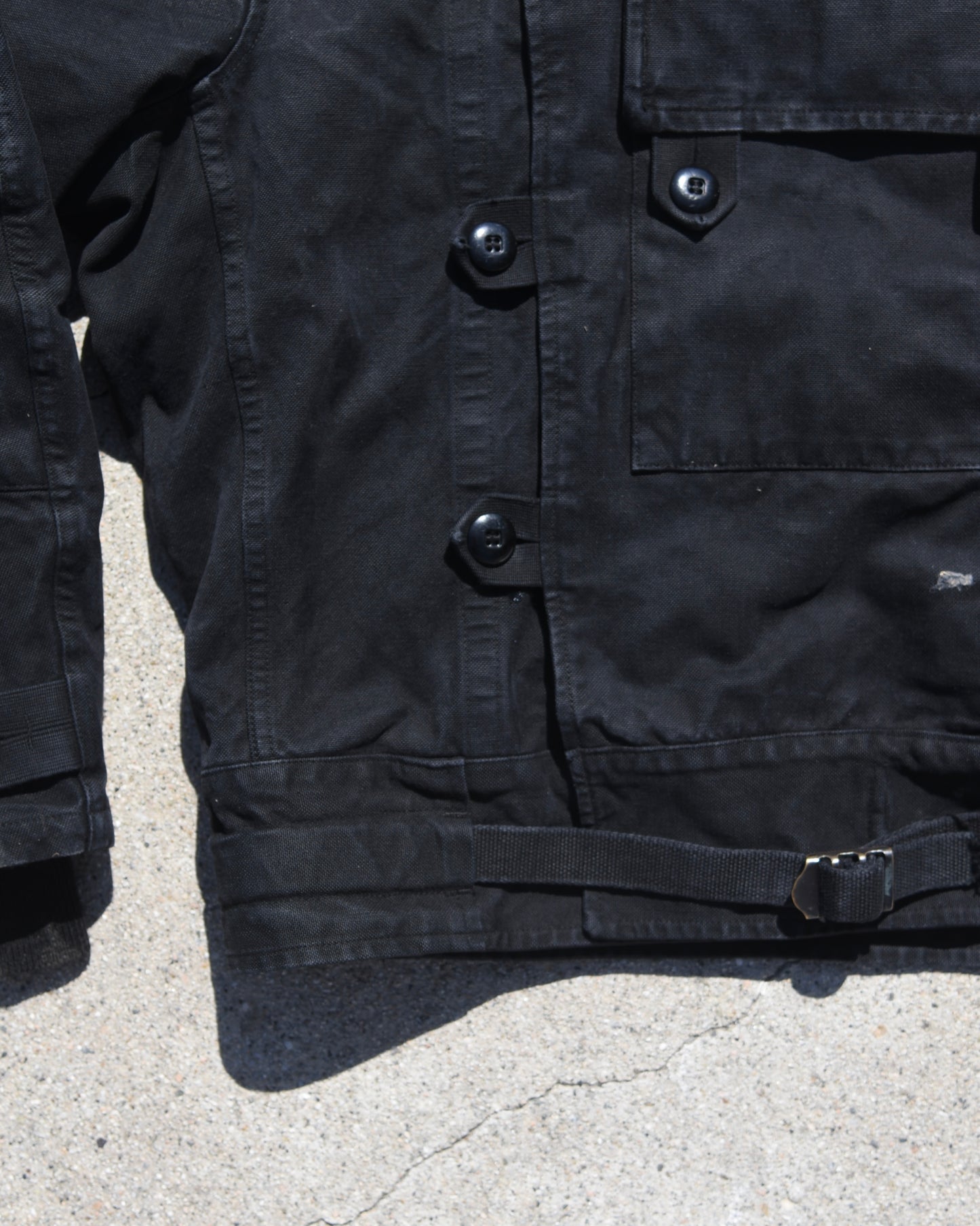 1960s Swedish Motorcycle Dispatch Jacket Overdyed Black