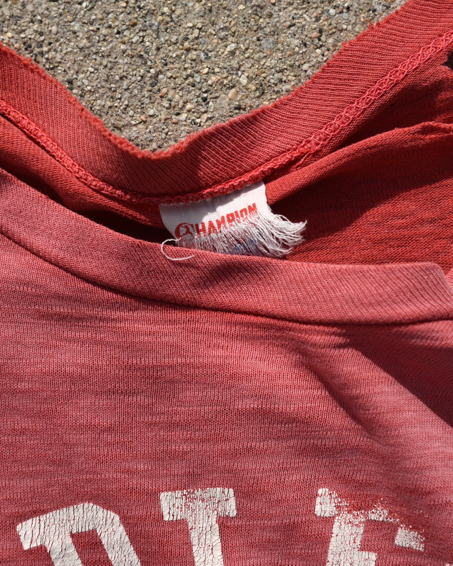 1960s Thrashed and Sun Faded Champion Mapleton PE Tshirt