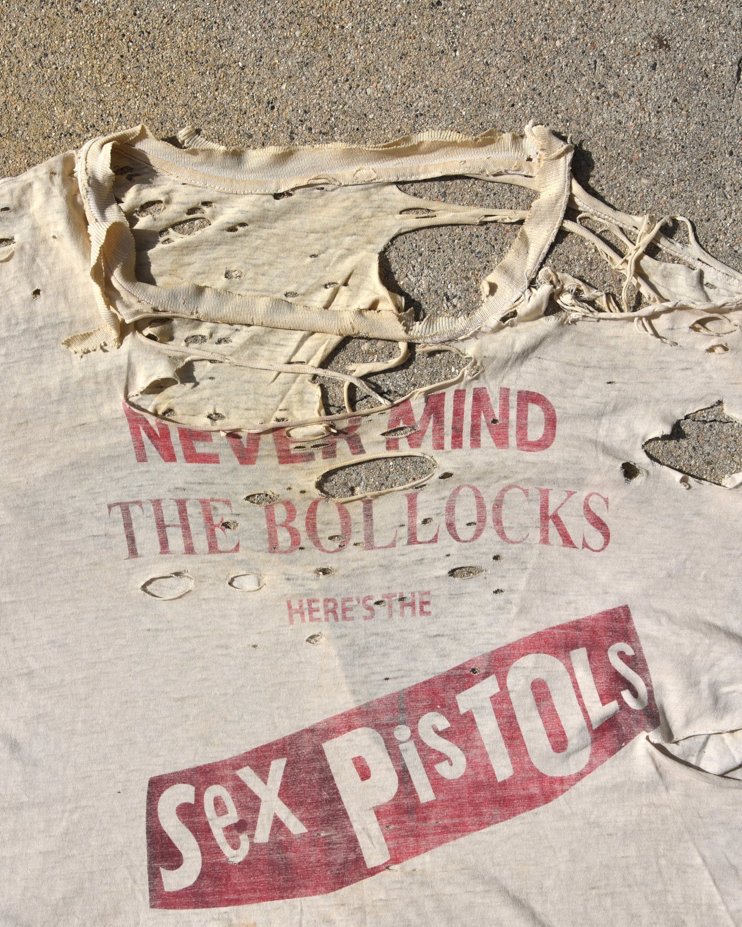 1980s Vintage Sex Pistols Never Mind The Bollocks Thrashed Tshirt