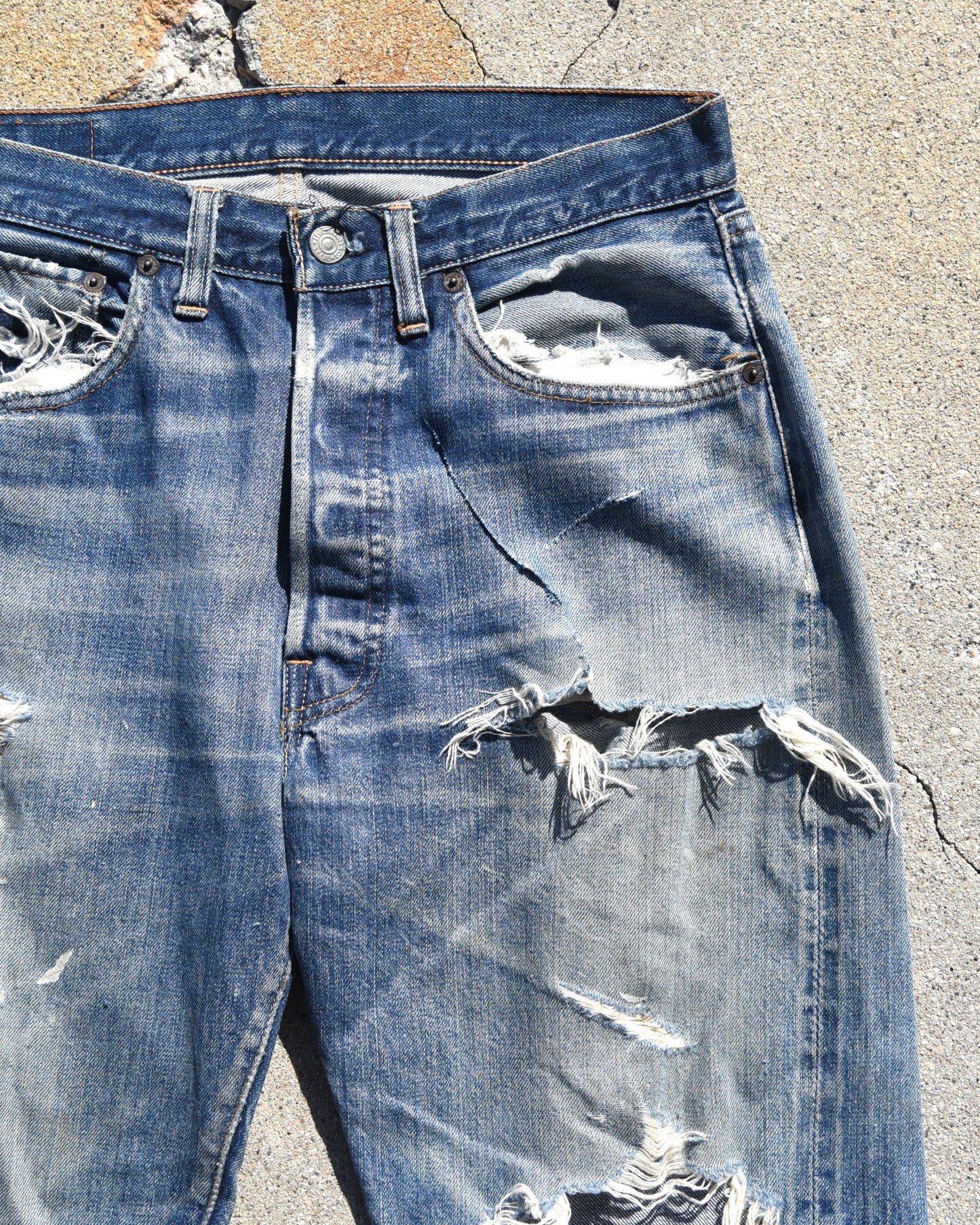 1960s Thrashed Levi’s 501xx Denim Jeans