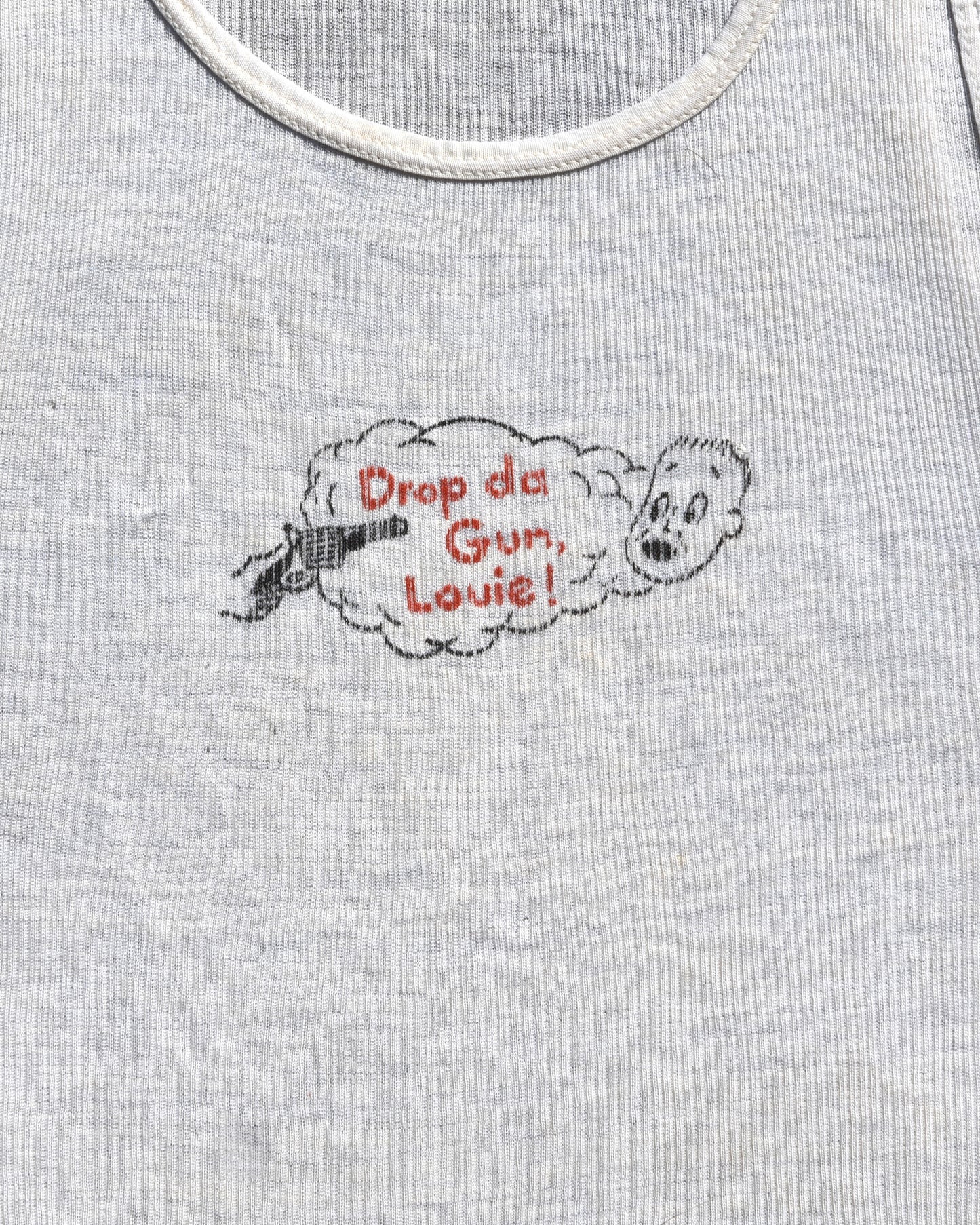 1960s Drop da Gun, Louie! Stenciled Tank Top