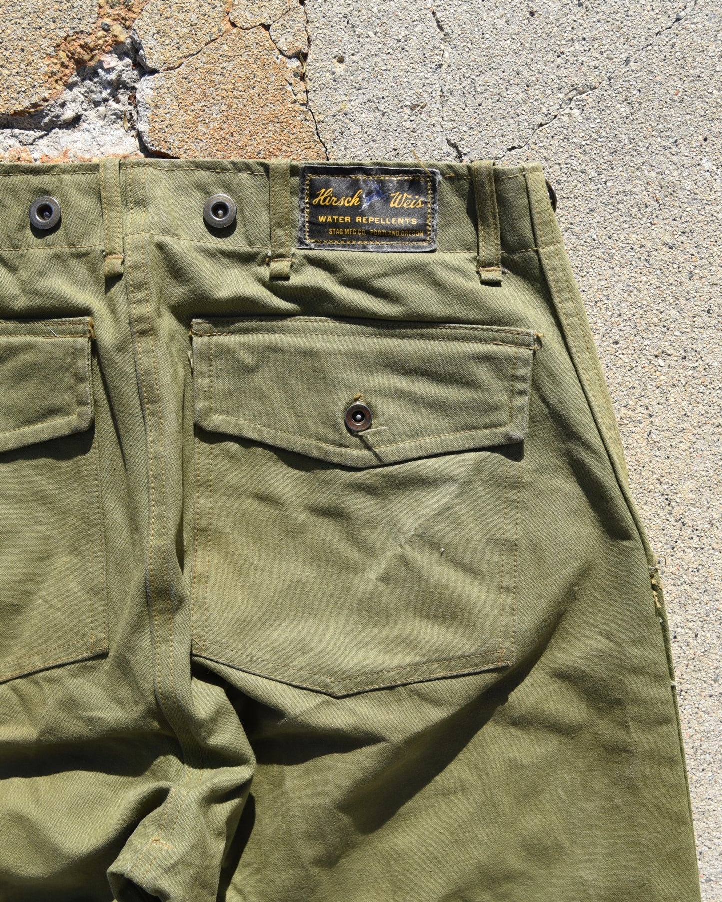 1950s Hirsch Weis Waxed Canvas Logging Pants