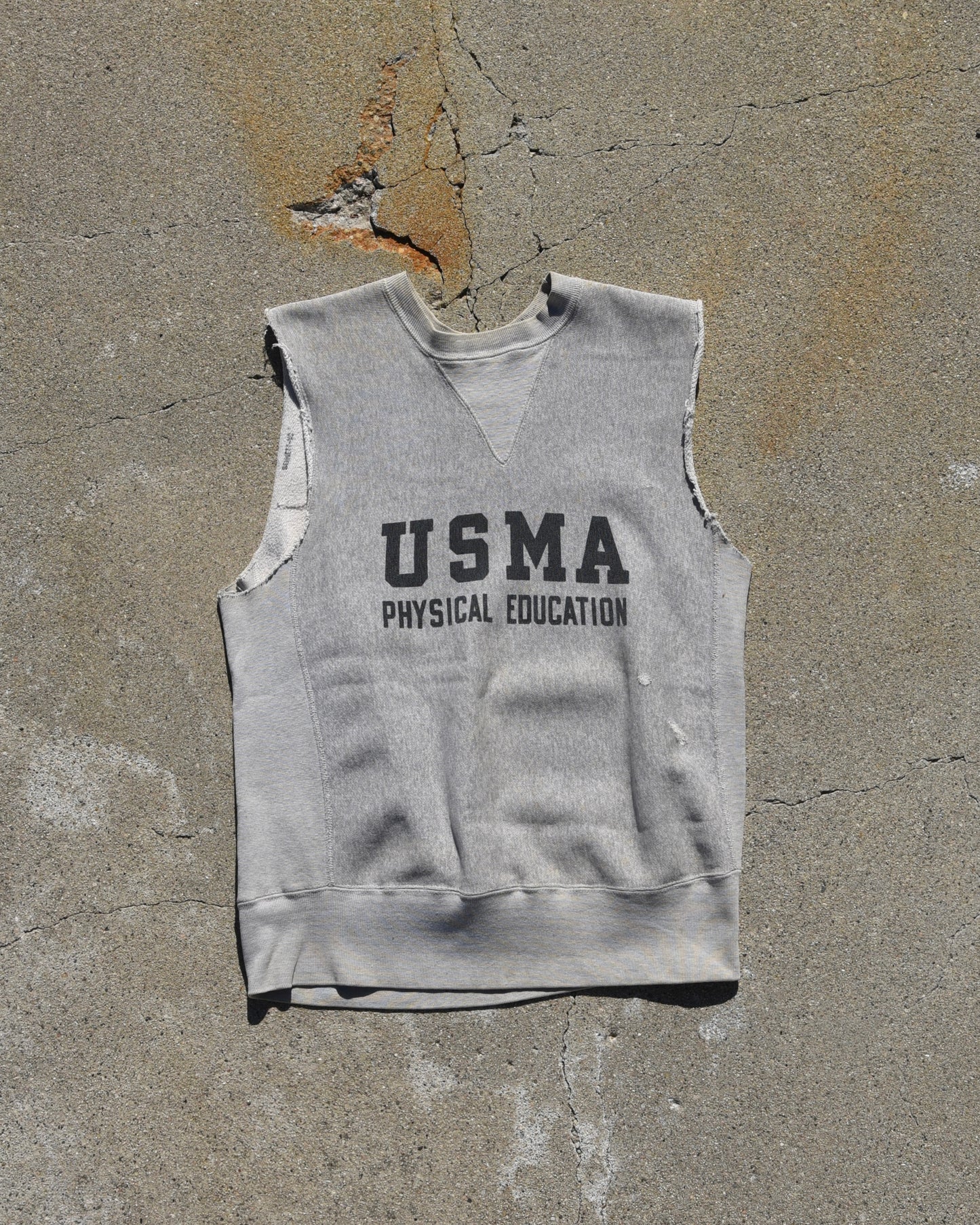 1960s Champion Reverse Weave “Expansion Gusset” USMA Sleeveless Sweatshirt