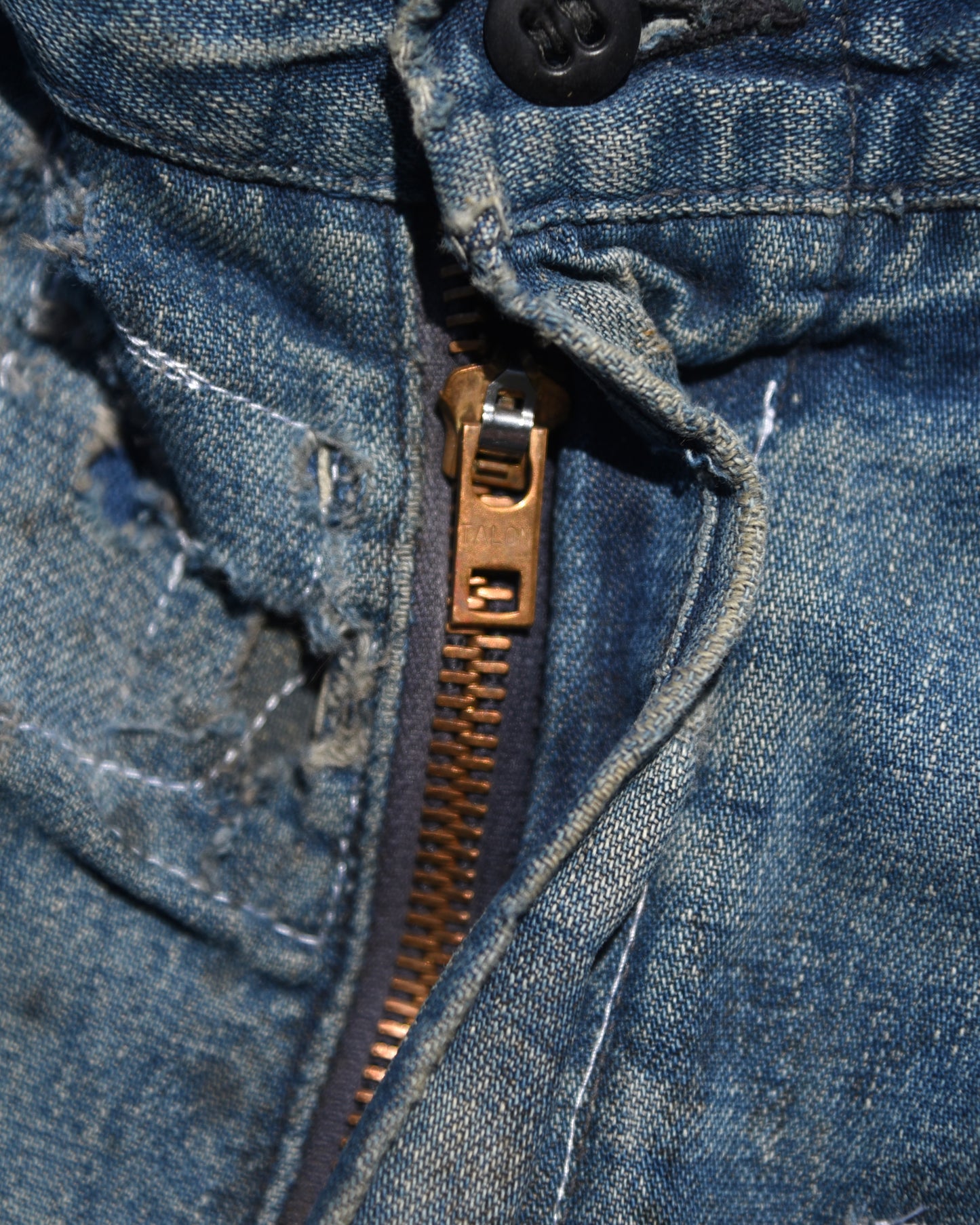 1950s Thrashed and Repaired Denim Jeans