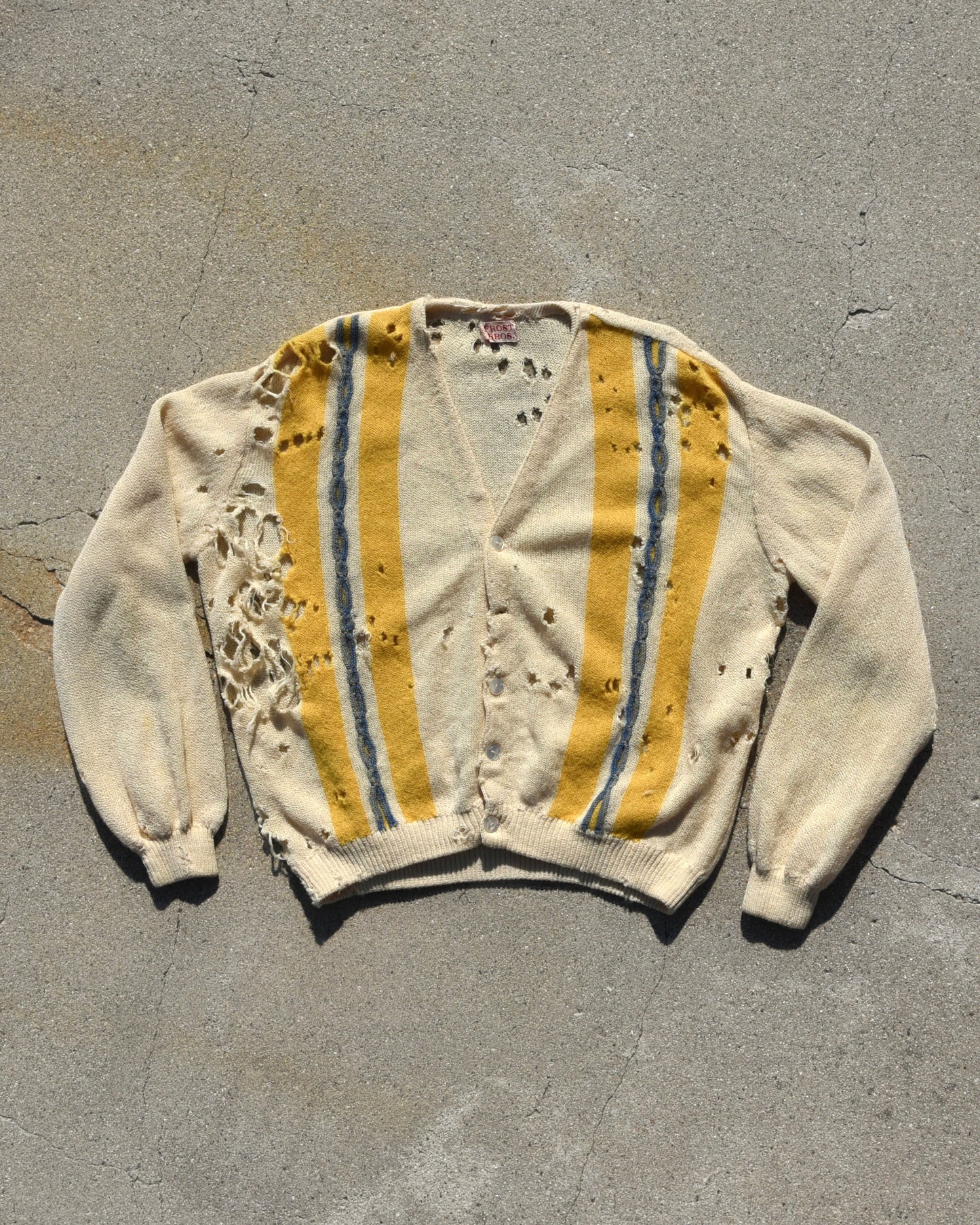 1940s Frost Bros Thrashed Wool Cardigan