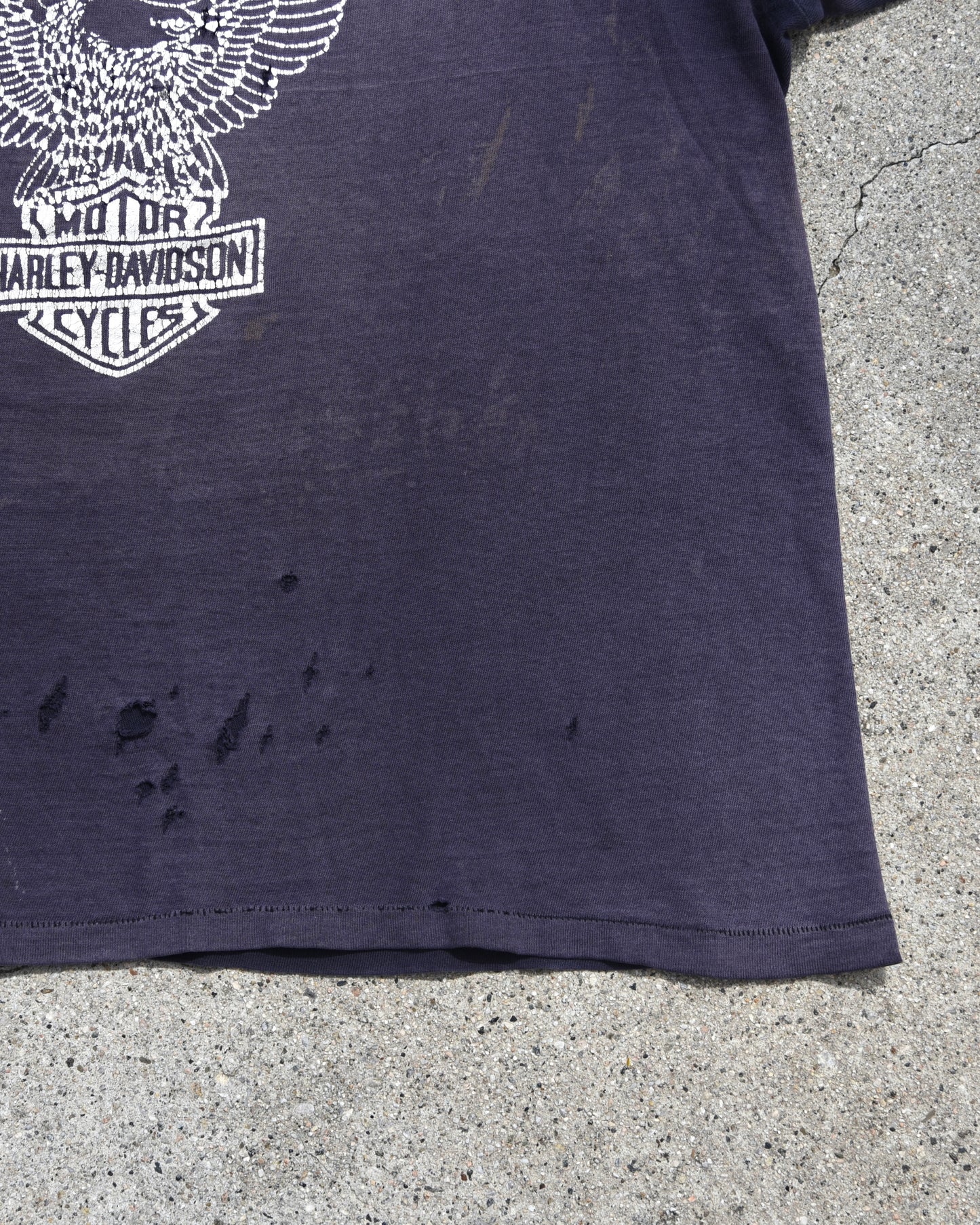 1970s Faded and Repaired Harley Davidson More Than A Machine Tshirt