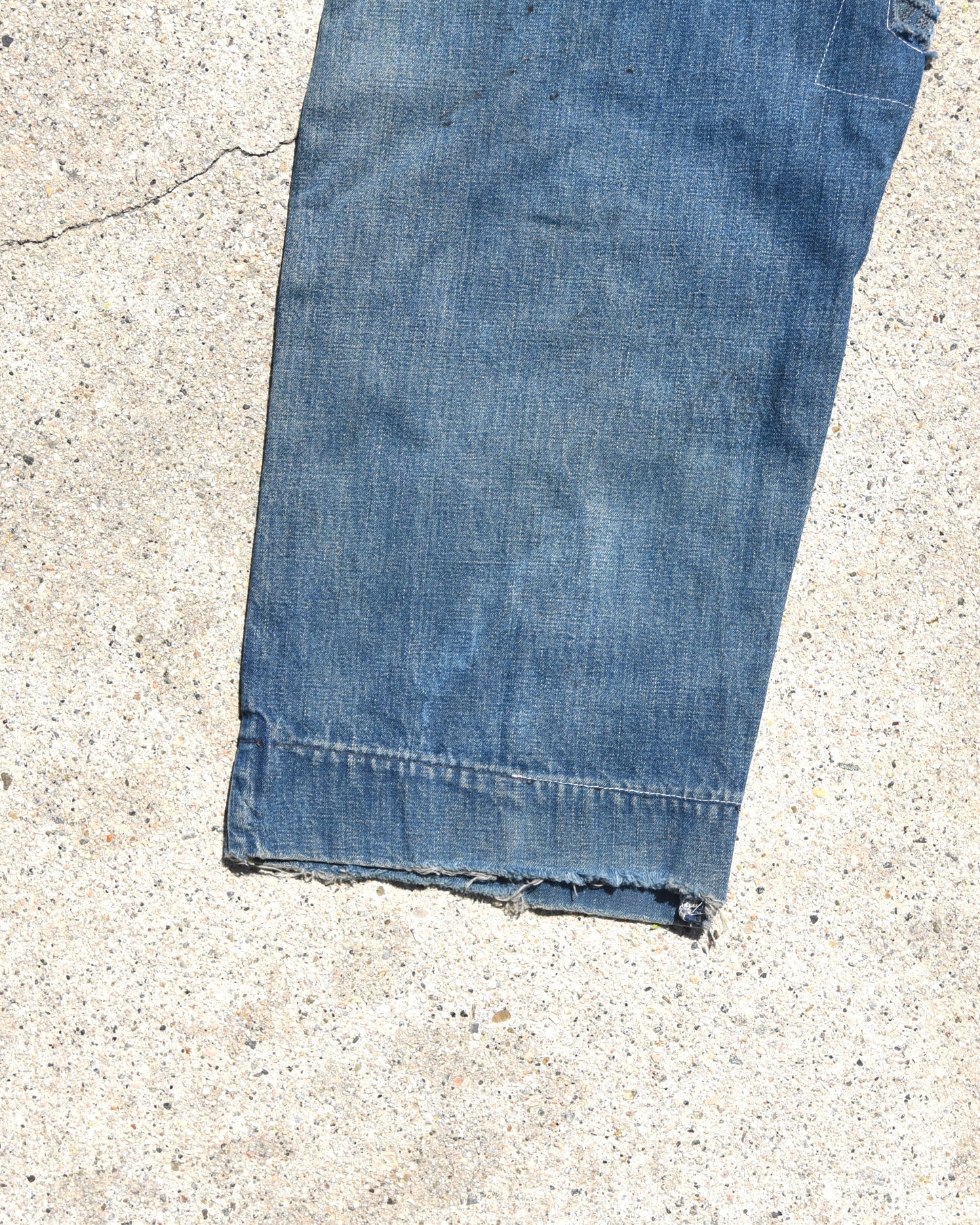 1950s Thrashed and Repaired Denim Jeans