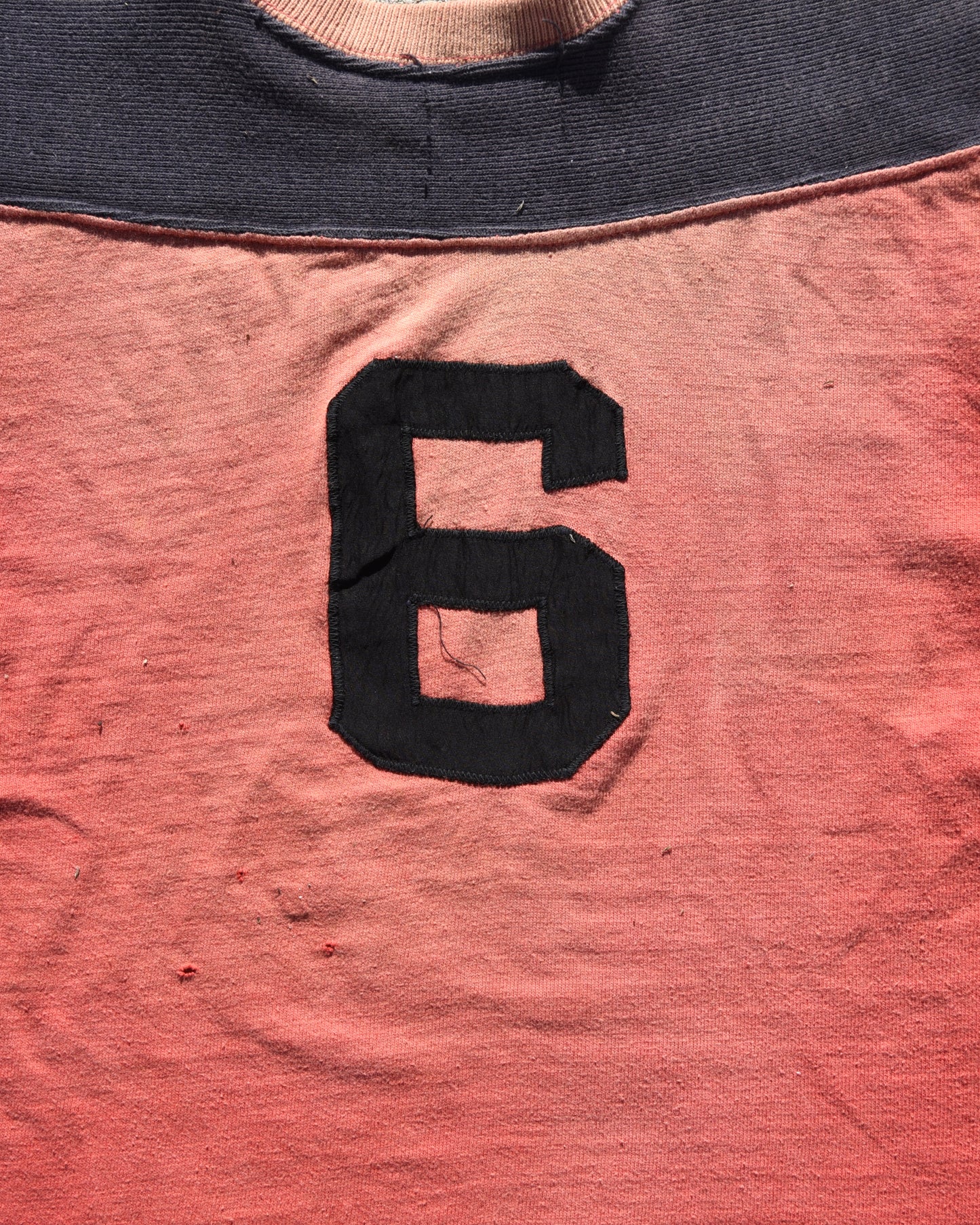 1950s Sun Faded Two Tone Cotton Football Jersey