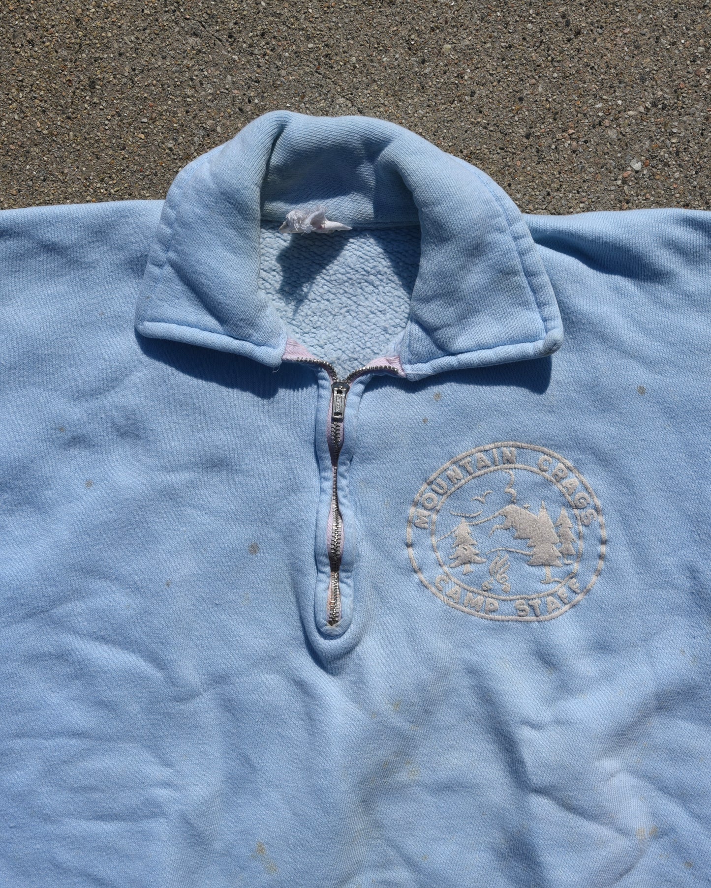 1960s Mountain Crags Camp Staff Shortsleeve Quarter Zip Sweatshirt