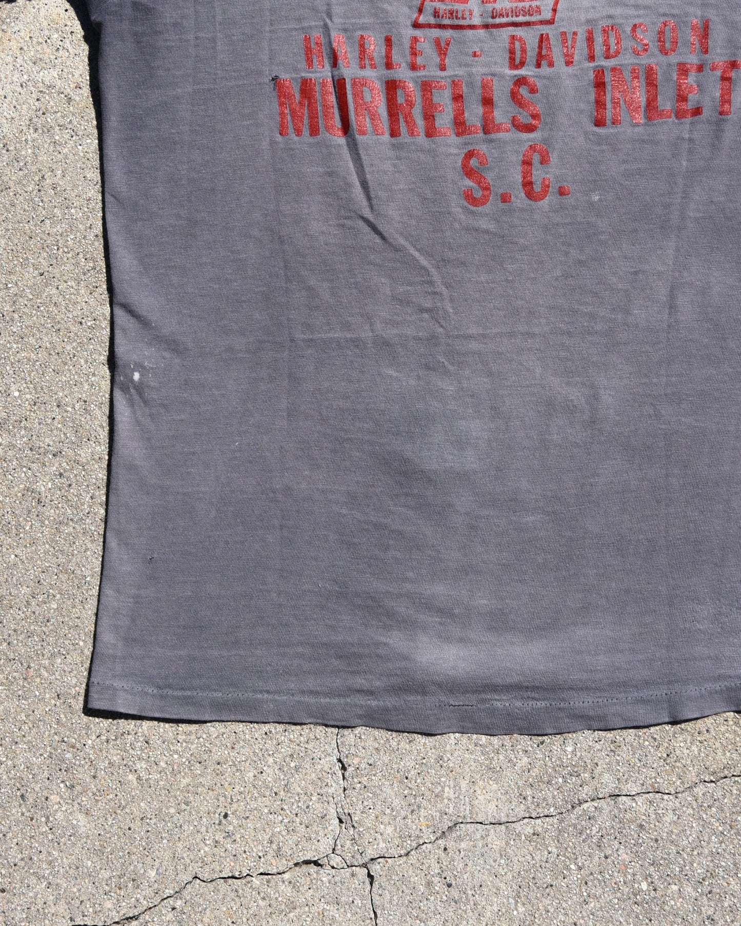 1980s Sun Faded I’d Rather Push My Harley Tshirt