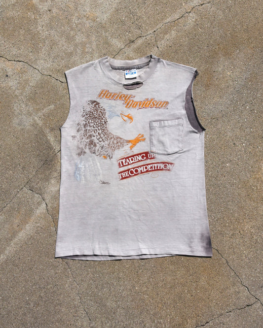 1980s Faded Tearing Up The Competition Cutoff Harley Tshirt