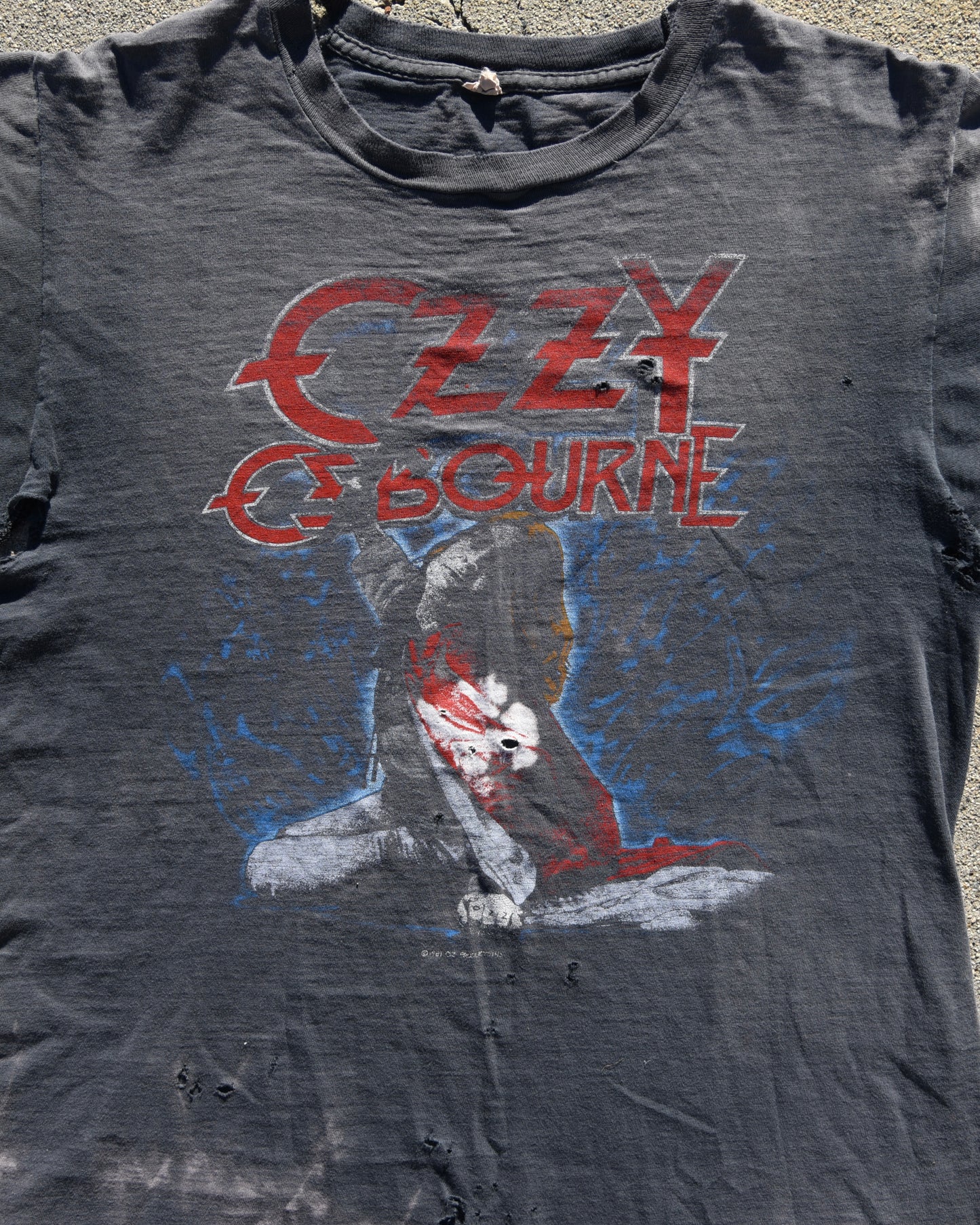 1980s Ozzy Osbourne Tshirt - Thrashed and Sun Faded