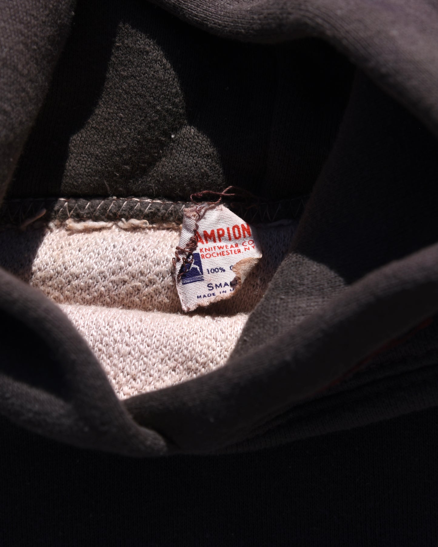 1950s Sun Faded Champion Double Face Utilities Line Construction Hoodie