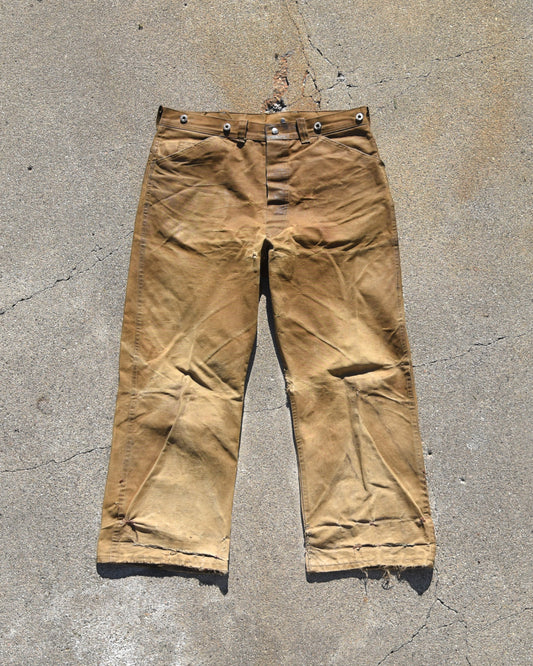 1950s Black Bear Rain-Tite Waxed Canvas Logging Pants