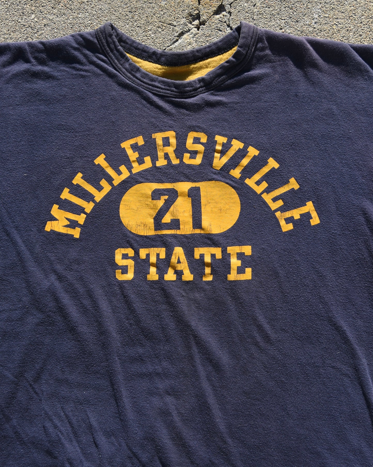 1950s Champion Running Man Millersville State Double Face Tshirt