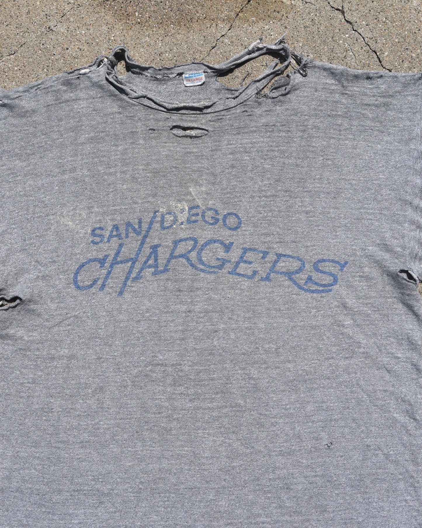 1970s Thrashed San Diego Chargers Tshirt