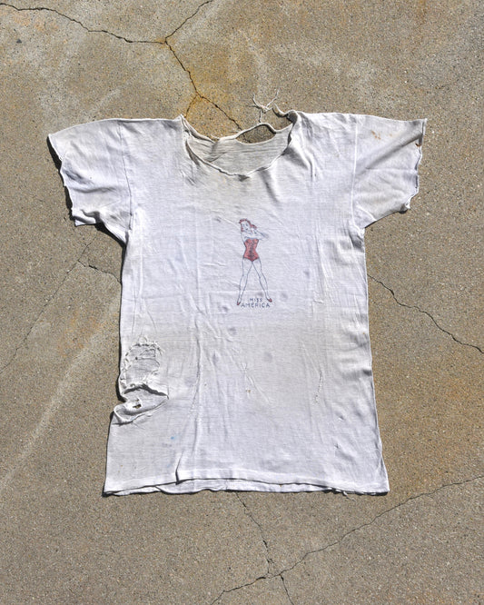 1950s Miss America Stenciled Tshirt