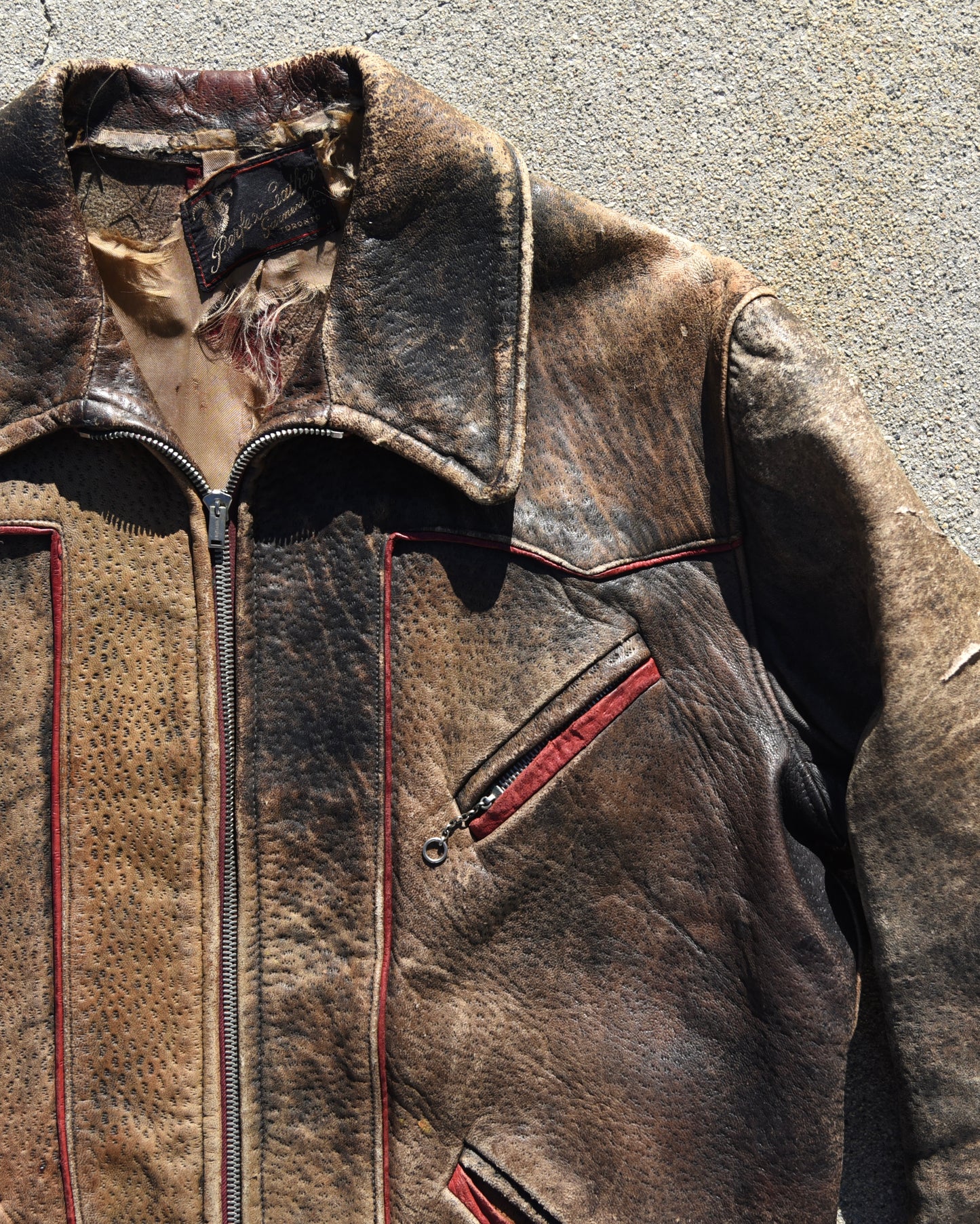 1940s Horsehide Buckleback Leather Jacket