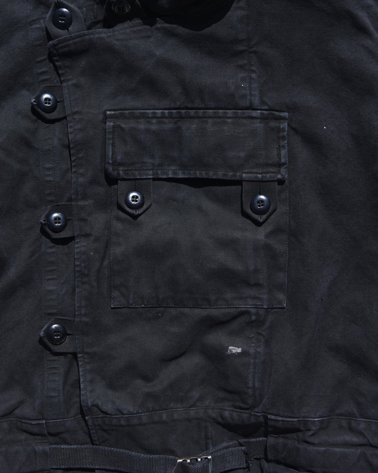 1960s Swedish Motorcycle Dispatch Jacket Overdyed Black