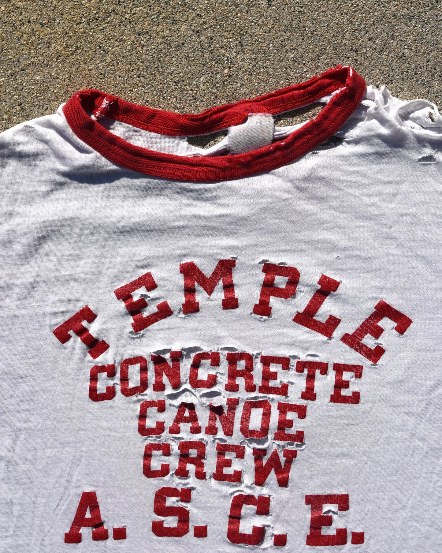 1970s Temple Concrete Canoe Crew Thrashed Tshirt