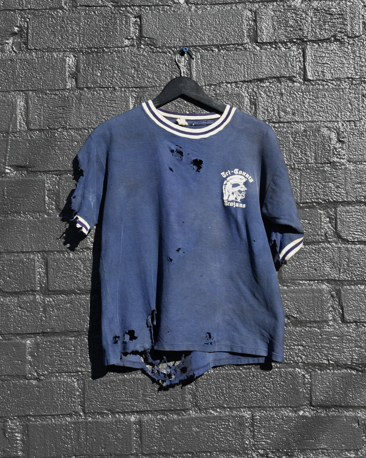 1970s Thrashed Tri County Trojans Tshirt