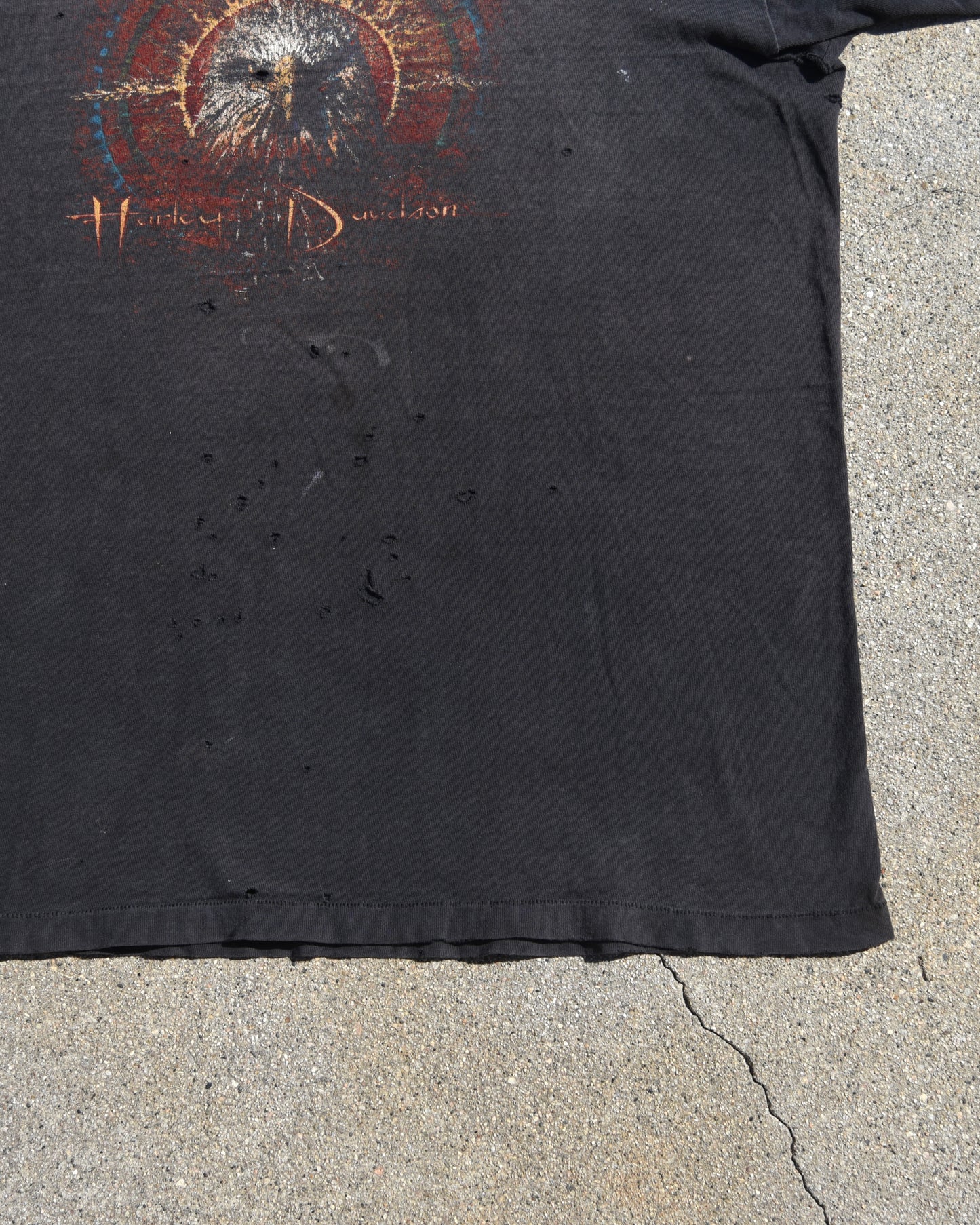 1990s Thrashed and Faded Harley Davidson Tshirt
