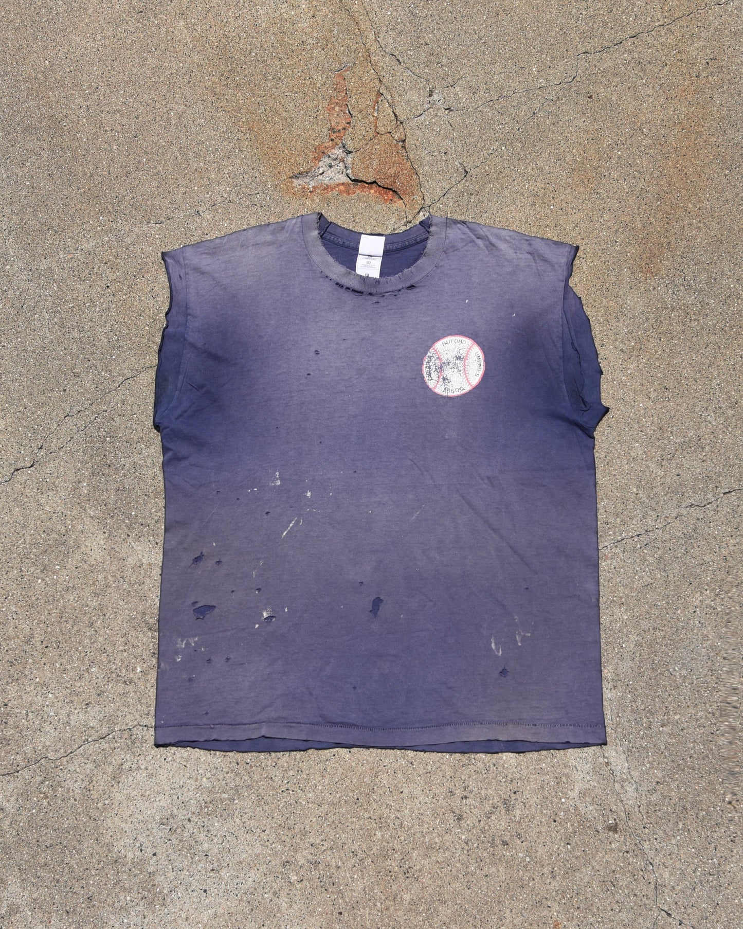 1990s Thrashed and Sun Faded Baseball Cutoff Tshirt