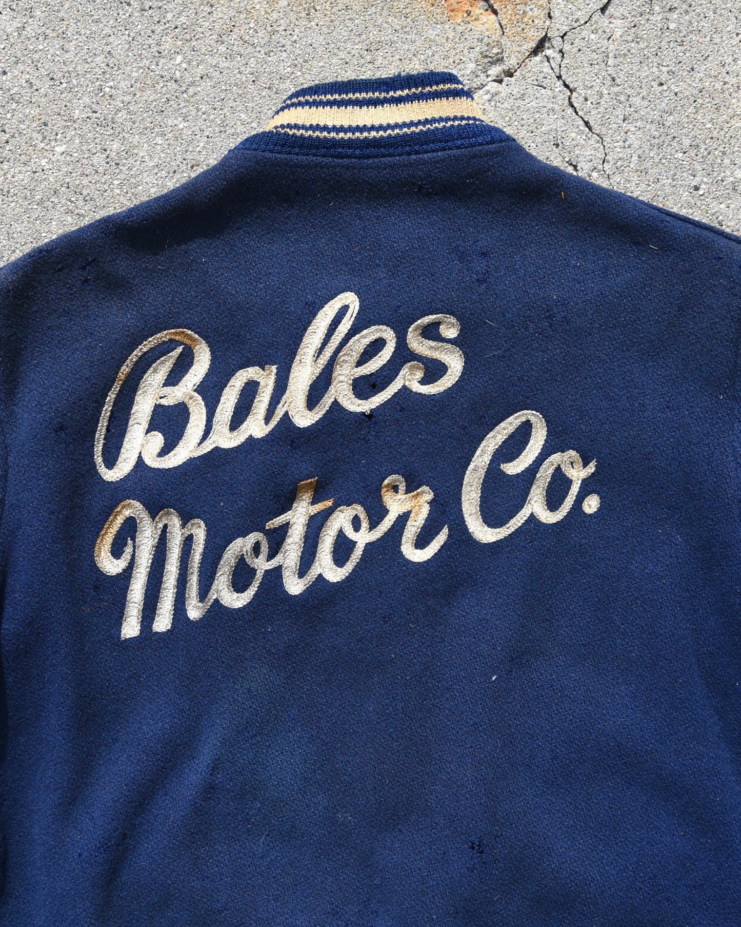 1950s Bales Motor Co. Wool Chain Stitched Jacket