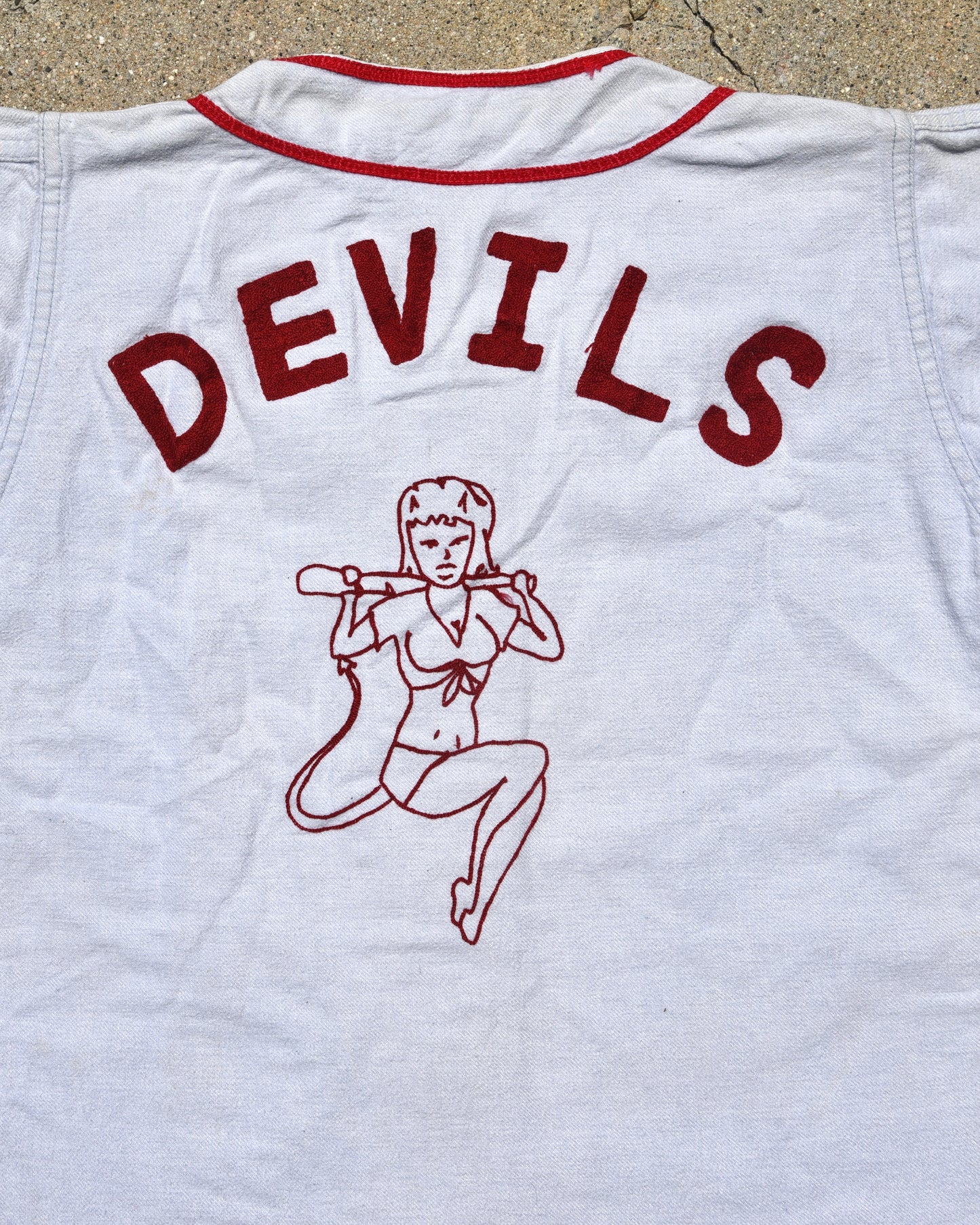 1950s Devils Chainstitched Baseball Jersey