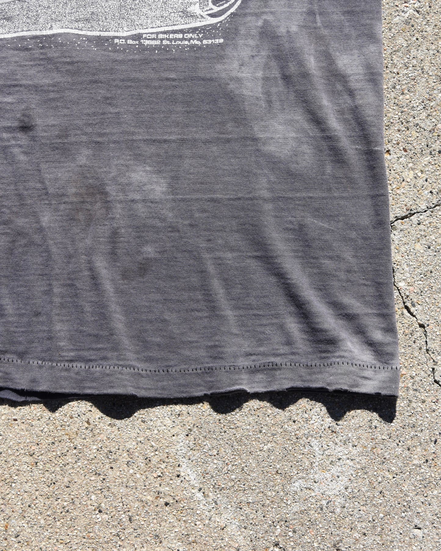1980s Thrashed and Sun Faded Harley Rider Tshirt