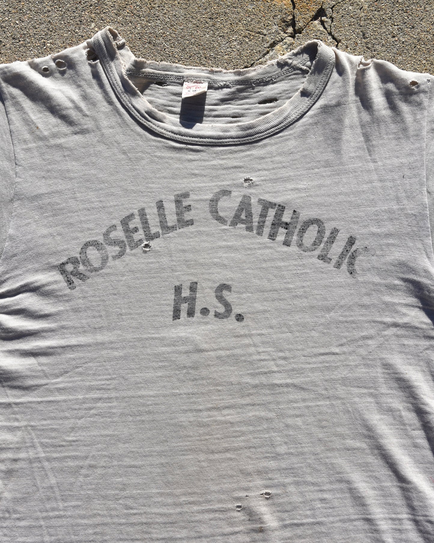 1950s Thrashed Roselle Catholic HS Tshirt
