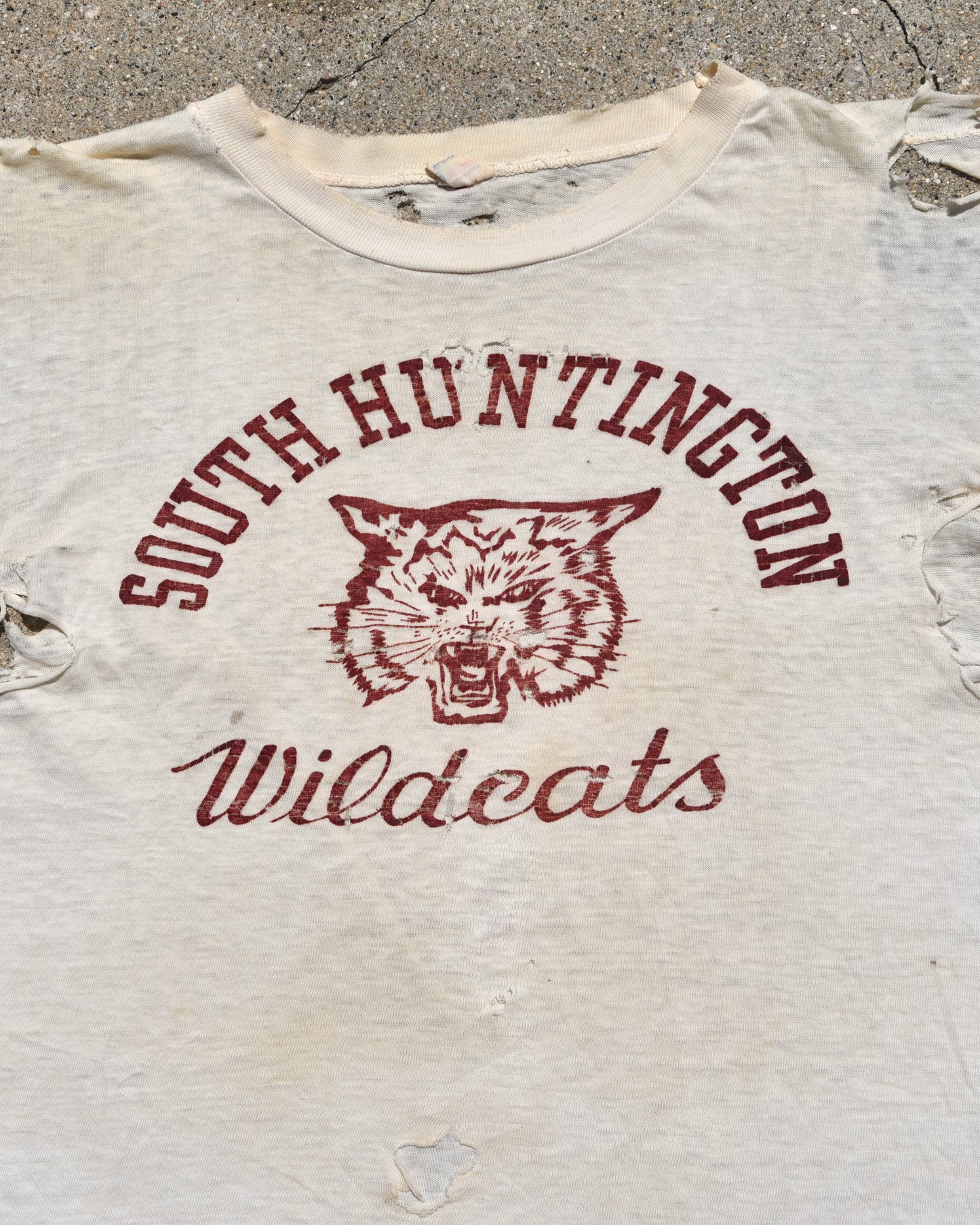 1950s Thrashed South Huntington Wildcats Tshirt