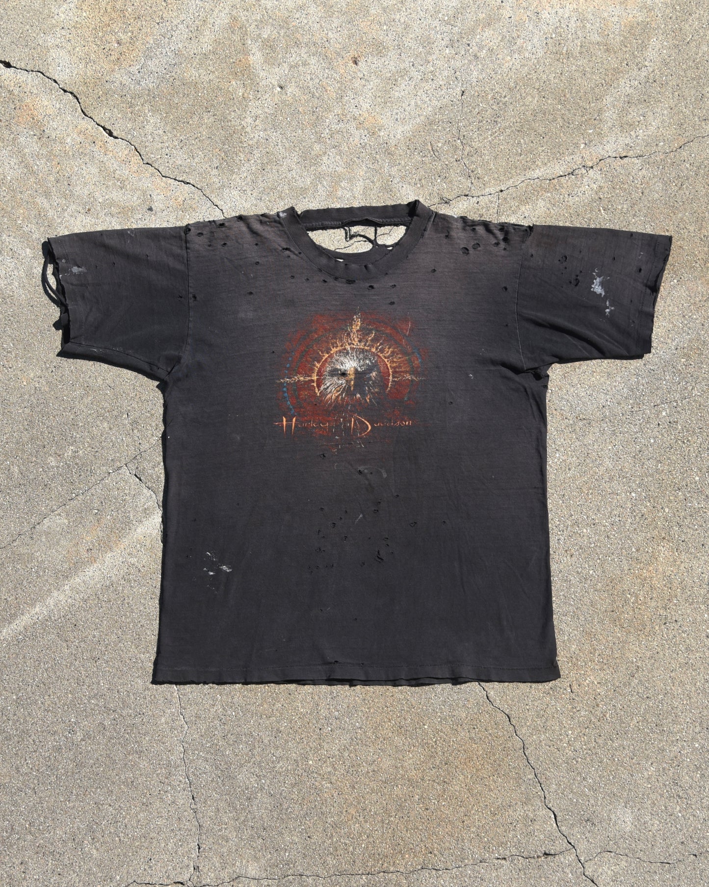 1990s Thrashed and Faded Harley Davidson Tshirt