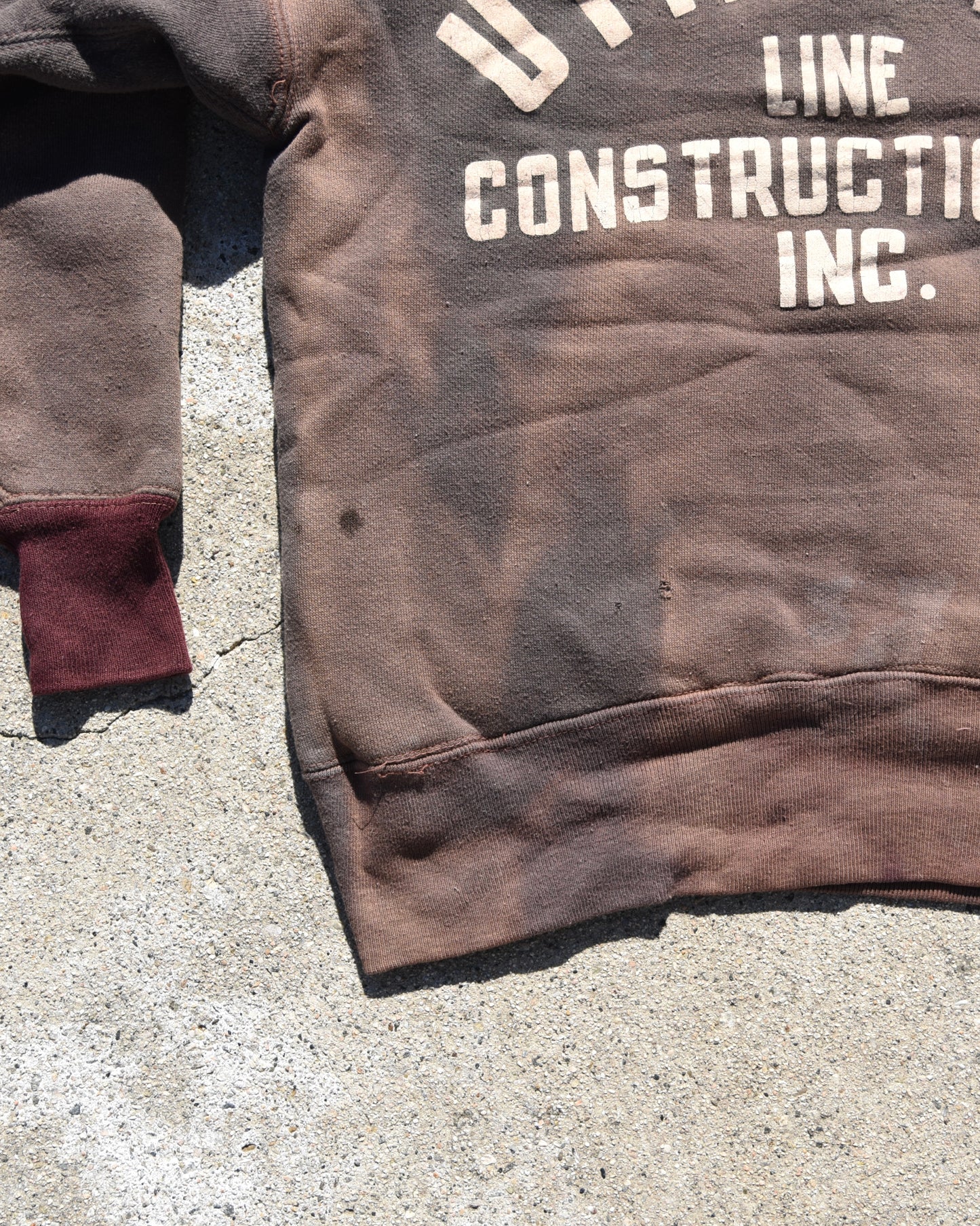 1950s Sun Faded Champion Double Face Utilities Line Construction Hoodie