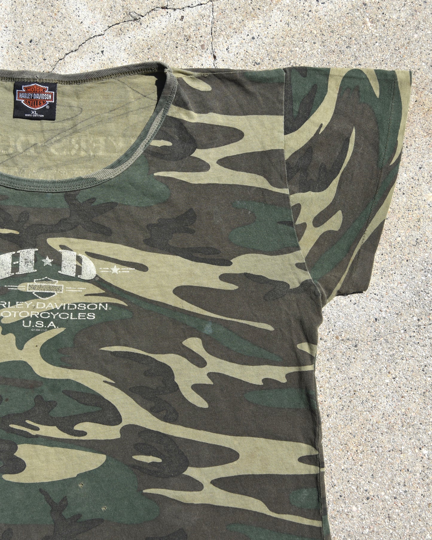 1990s Harley Davidson Camo Femme Tshirt