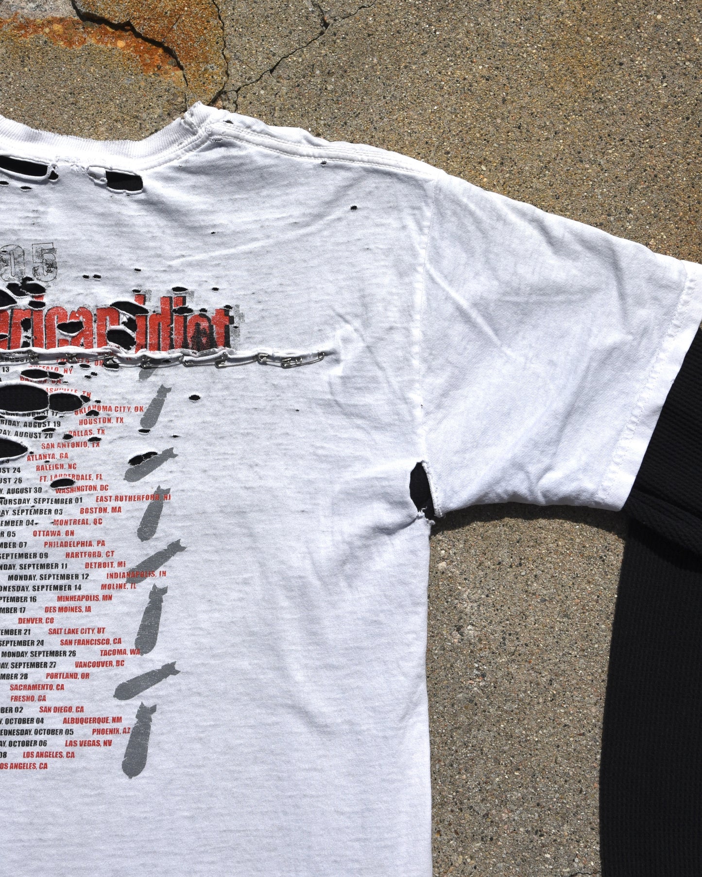 2005 Thrashed Green Day American Idiot Tshirt
