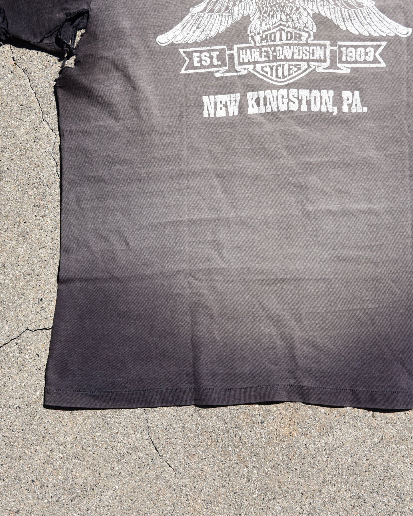 1980s Sun Faded Harley Davidson Team Sponsor Tshirt