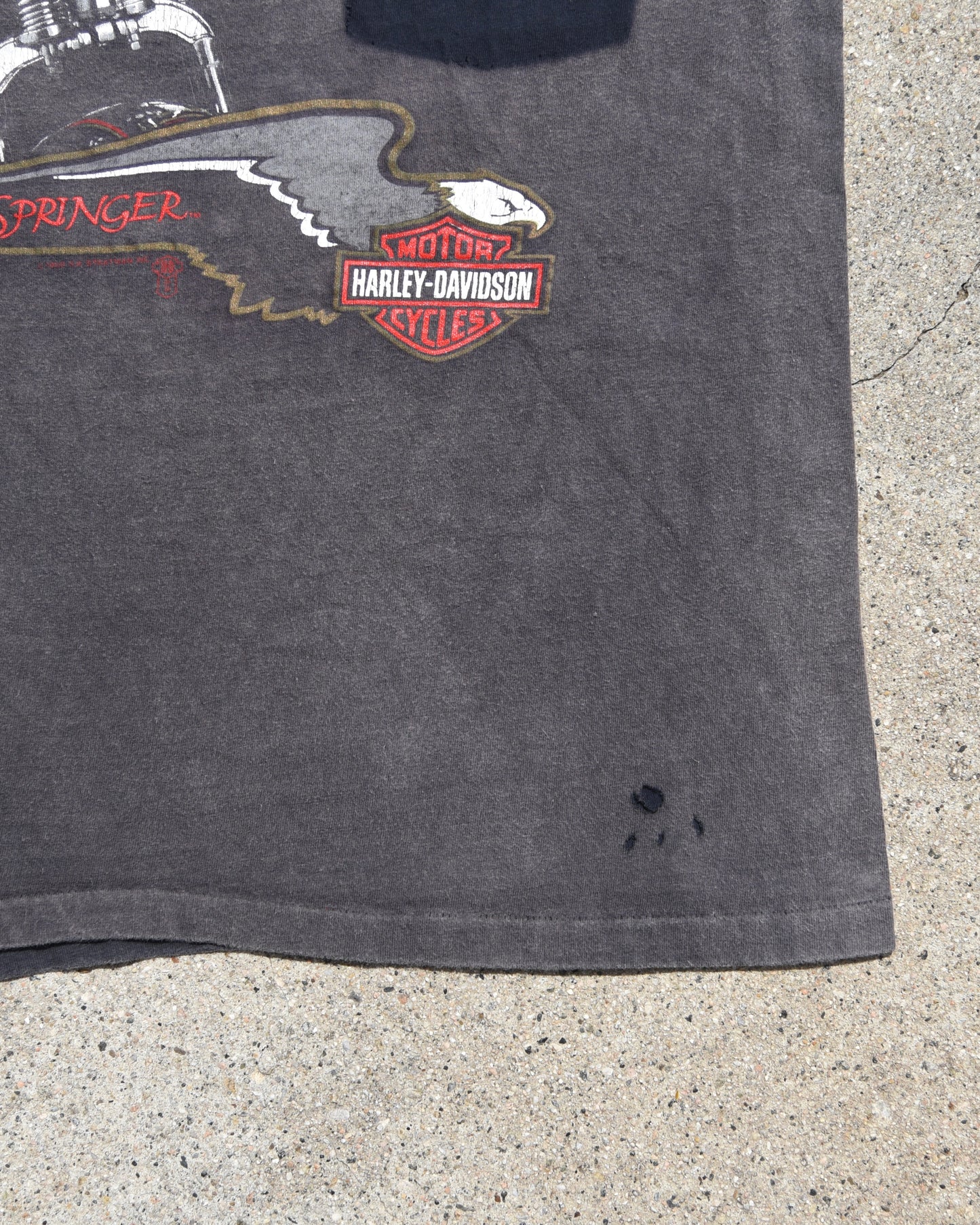 1980s Faded Ghost Pocket Harley Davidson Tshirt