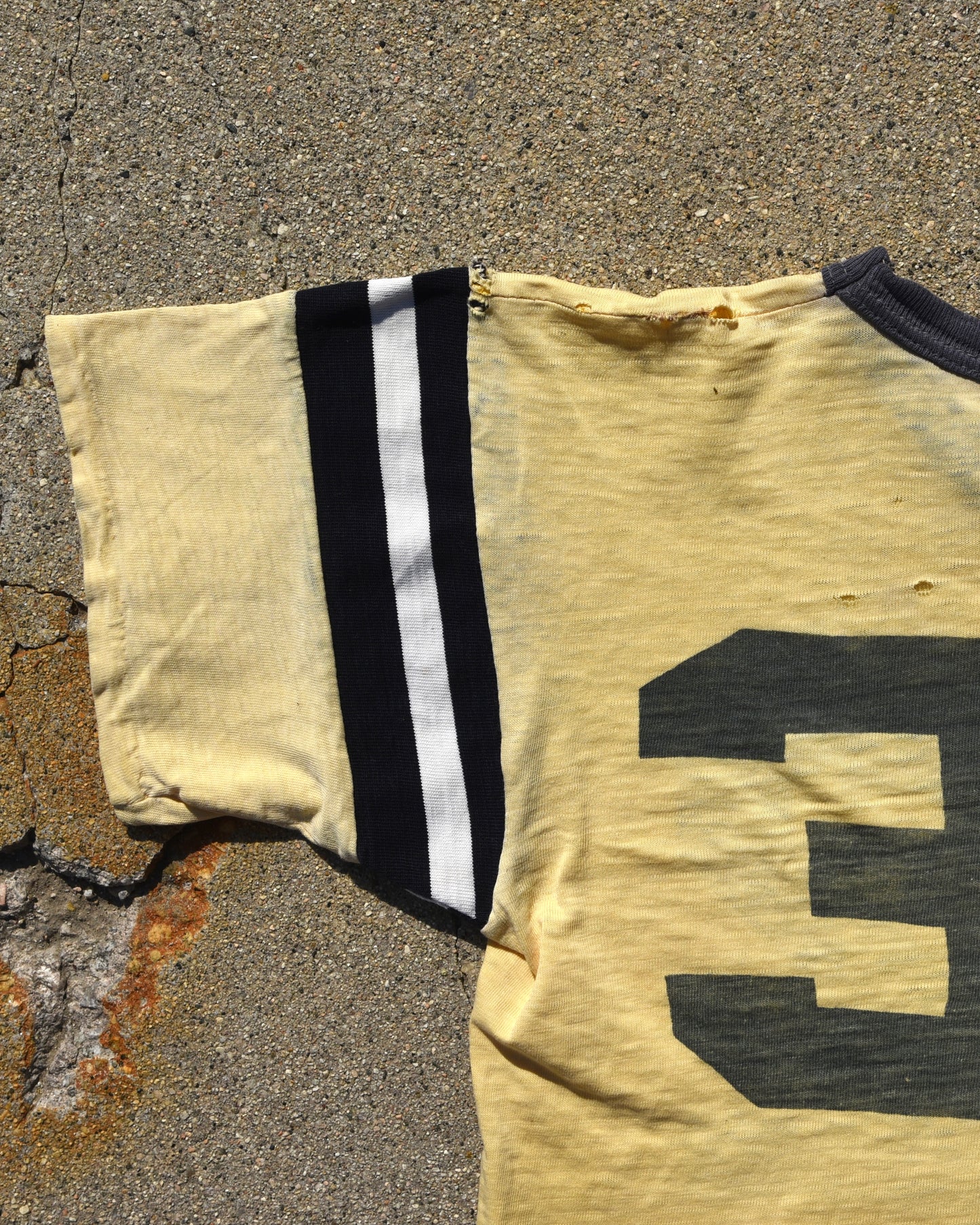 1950s Thrashed And Faded Water Print Football Jersey