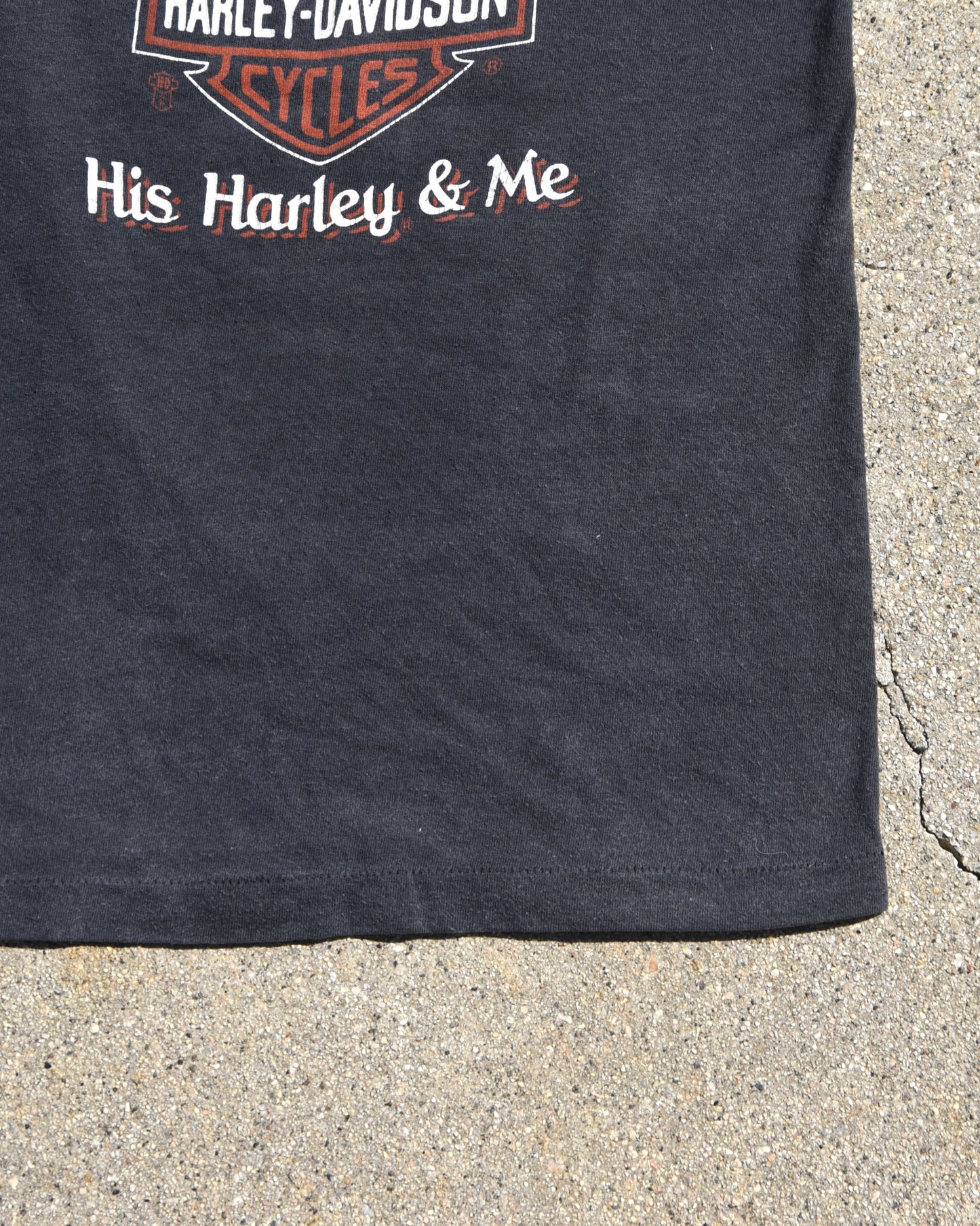 1980s My Daddy Loves Two Things Harley Davidson Femme Tshirt