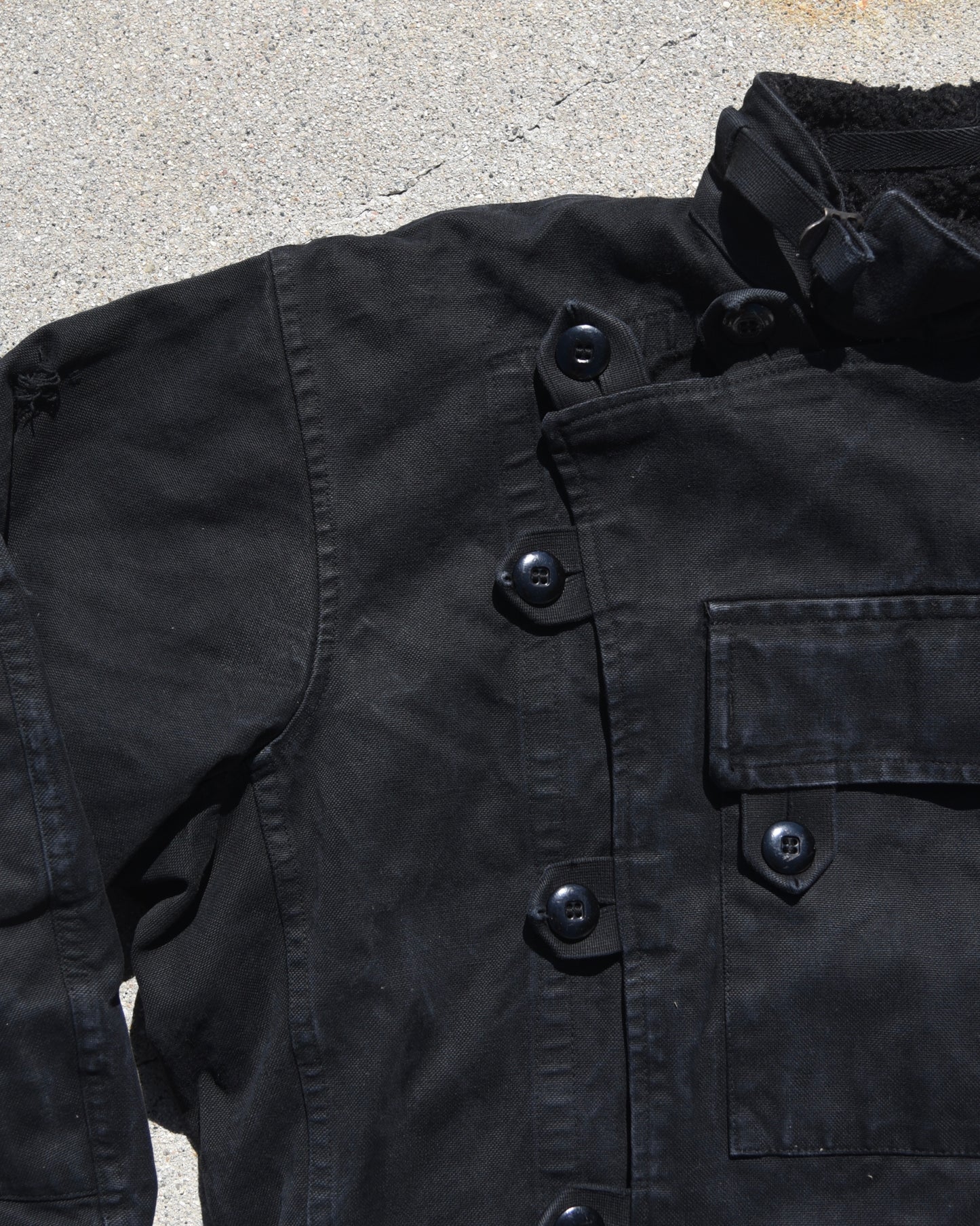 1960s Swedish Motorcycle Dispatch Jacket Overdyed Black
