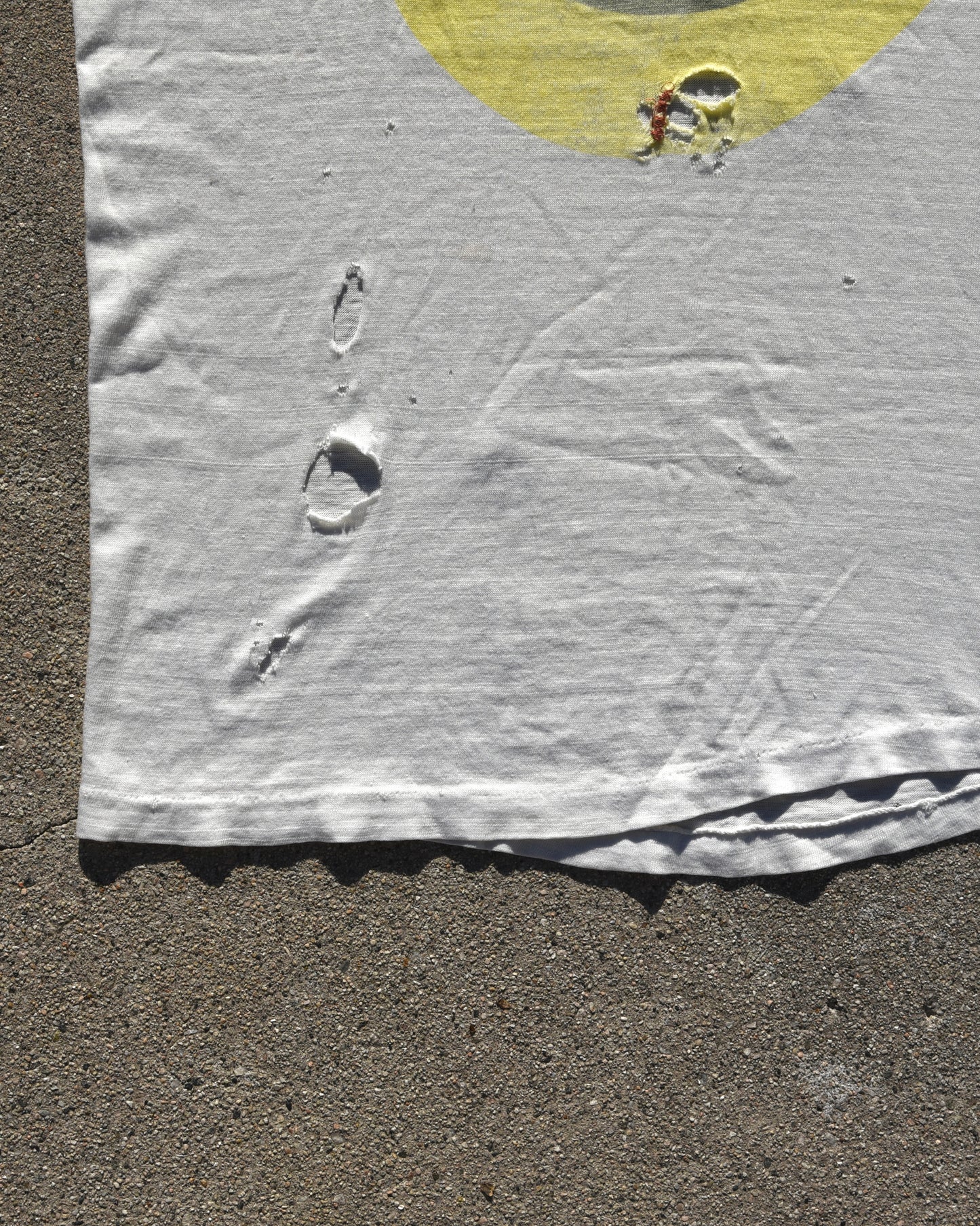 1980s Thrashed and Repaired Smiley Face Tshirt