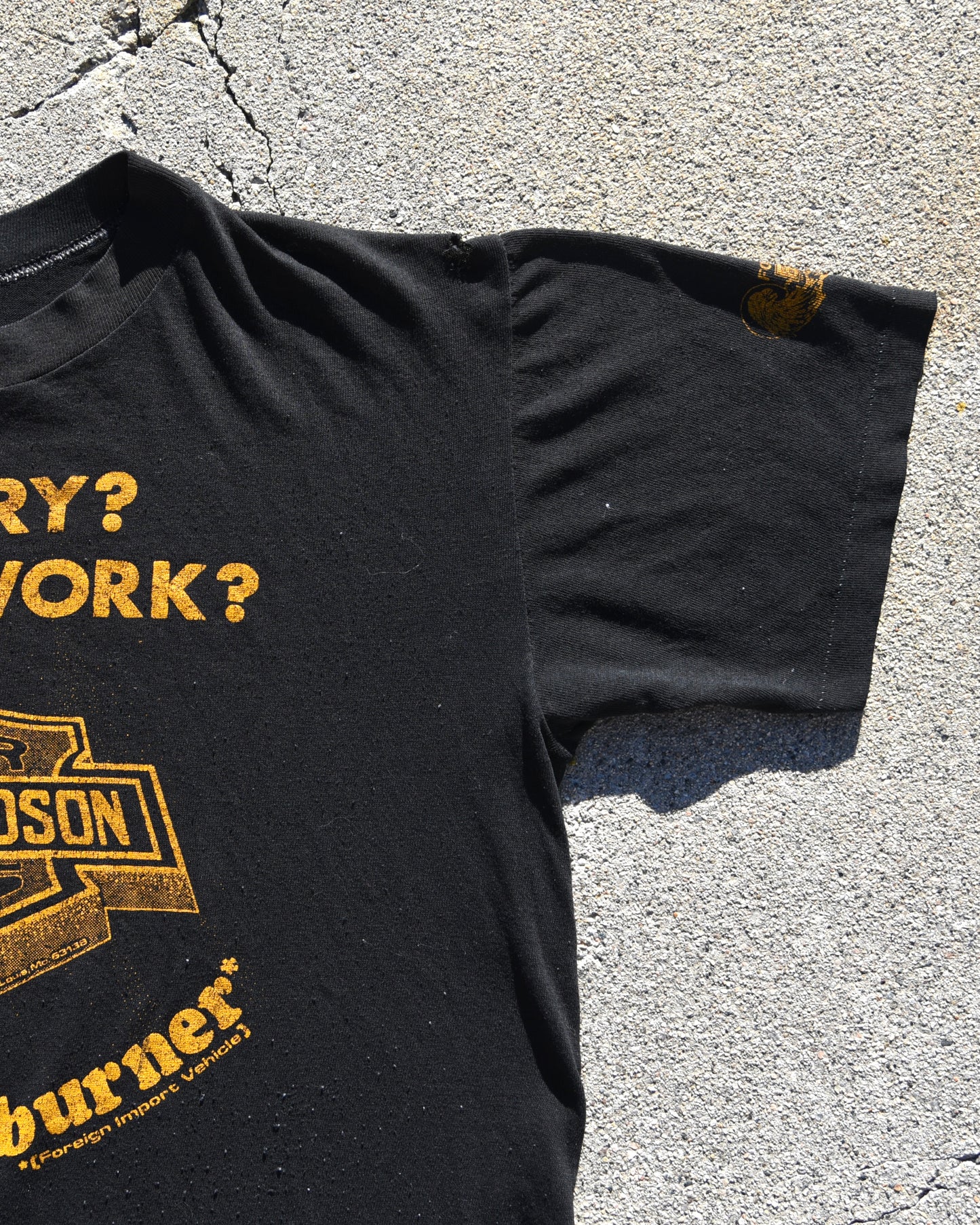 1970s Harley Davidson Eat Your Riceburner Tshirt