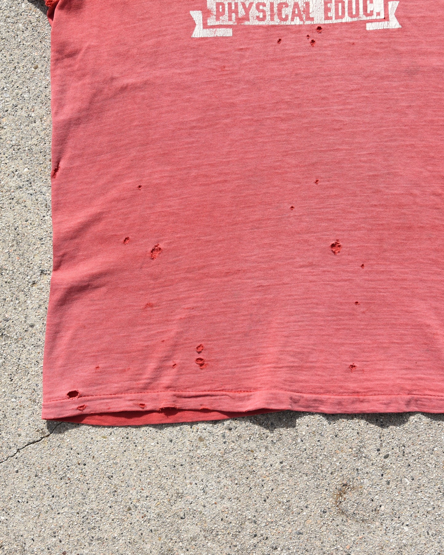 1960s Thrashed and Sun Faded Champion Mapleton PE Tshirt