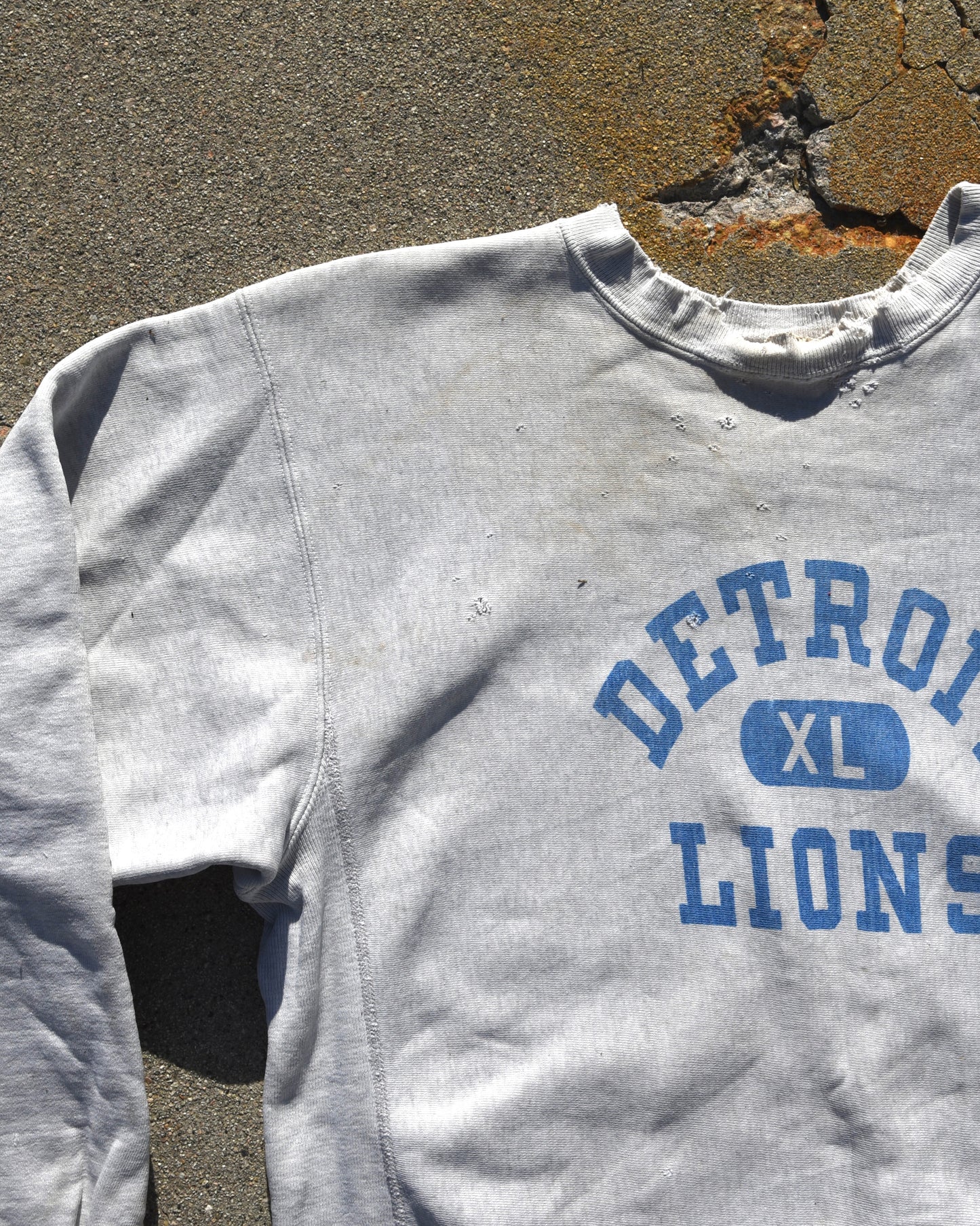 1960s Champion Reverse Weave Expansion Gusset Detroit Lions Sweatshirt