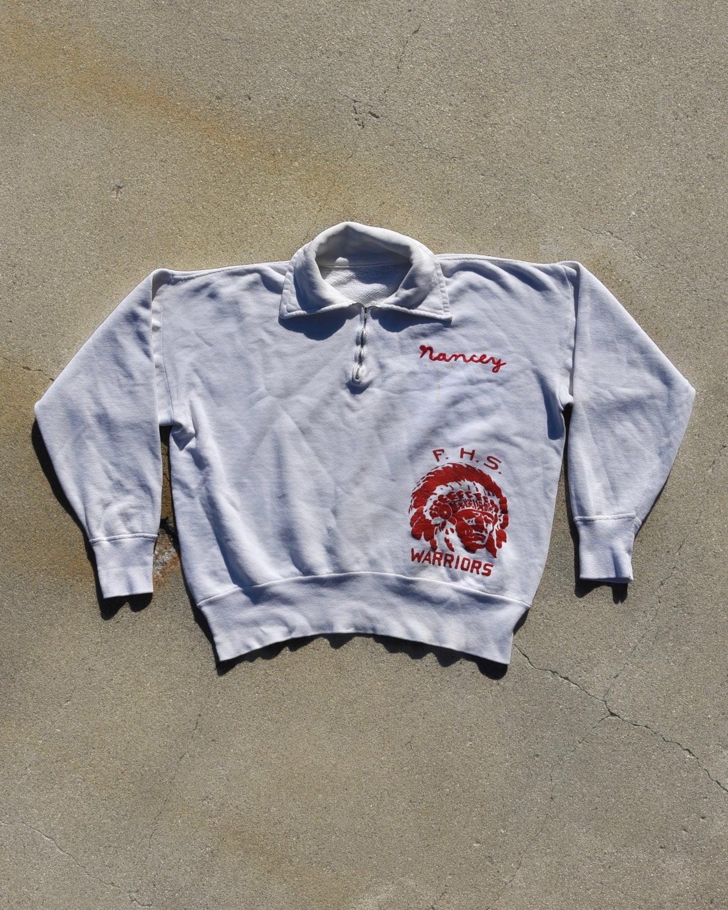 1960s Sweatshirt Quarter Zip Chainstitch Size M